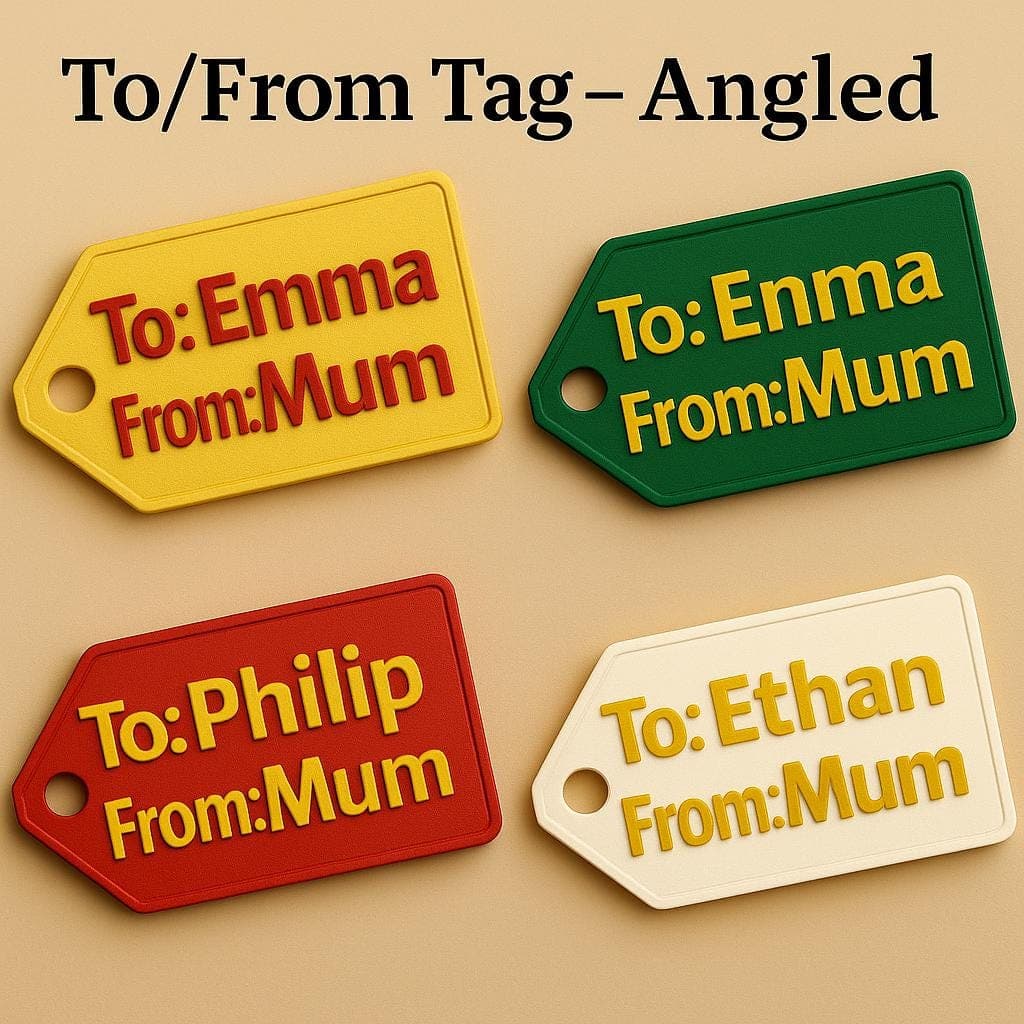 Personalised 3D Printed Gift Tags | Custom To/From Tags | Christmas Gift Labels | Name Tags for Presents | Reusable Gift Tags