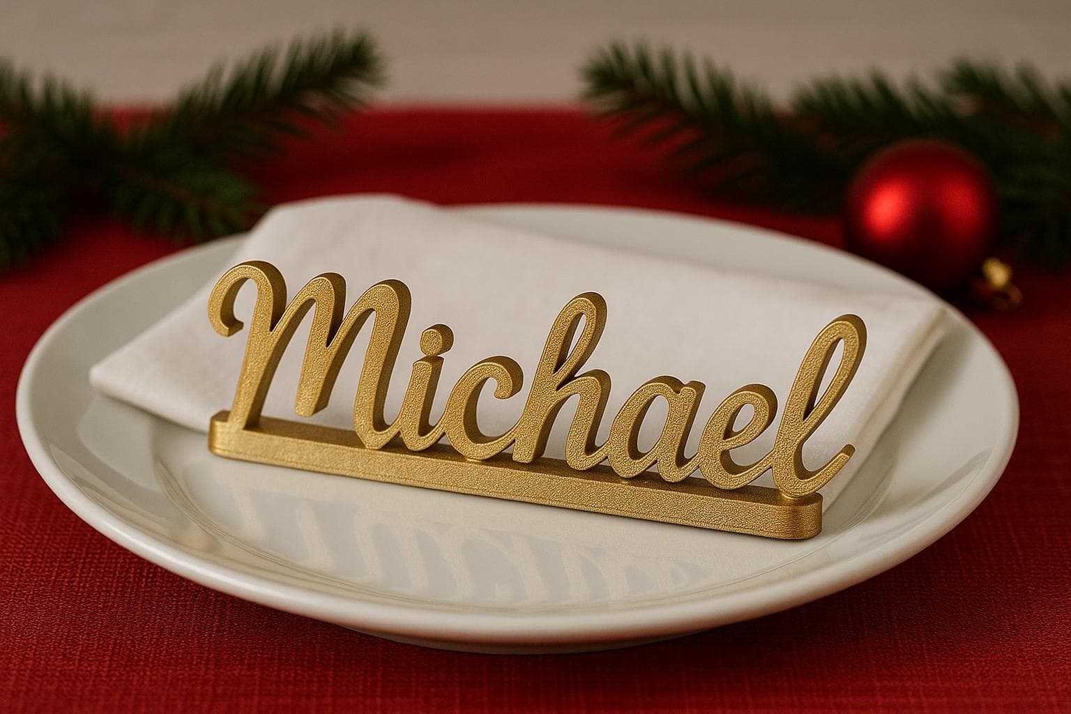 Custom 3D Printed Name Place Cards – Christmas Table Decor – Holiday Hosting – Personalised Name Sign – Stocking Tag – Xmas Table Setting