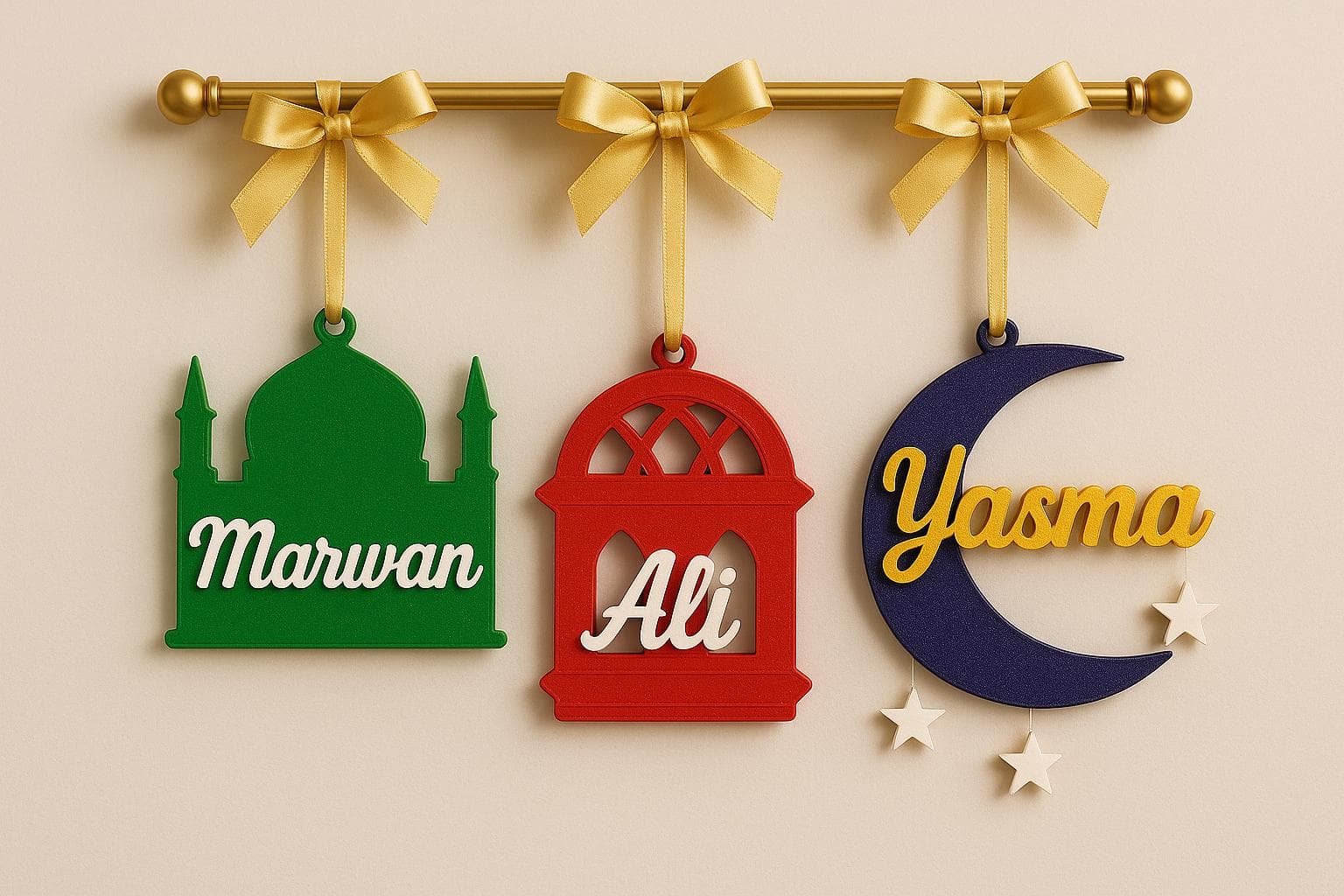 Personalised Eid Name Ornament | Islamic Name Decoration | Eid Mubarak Decor | Muslim Gift | Ramadan Decor