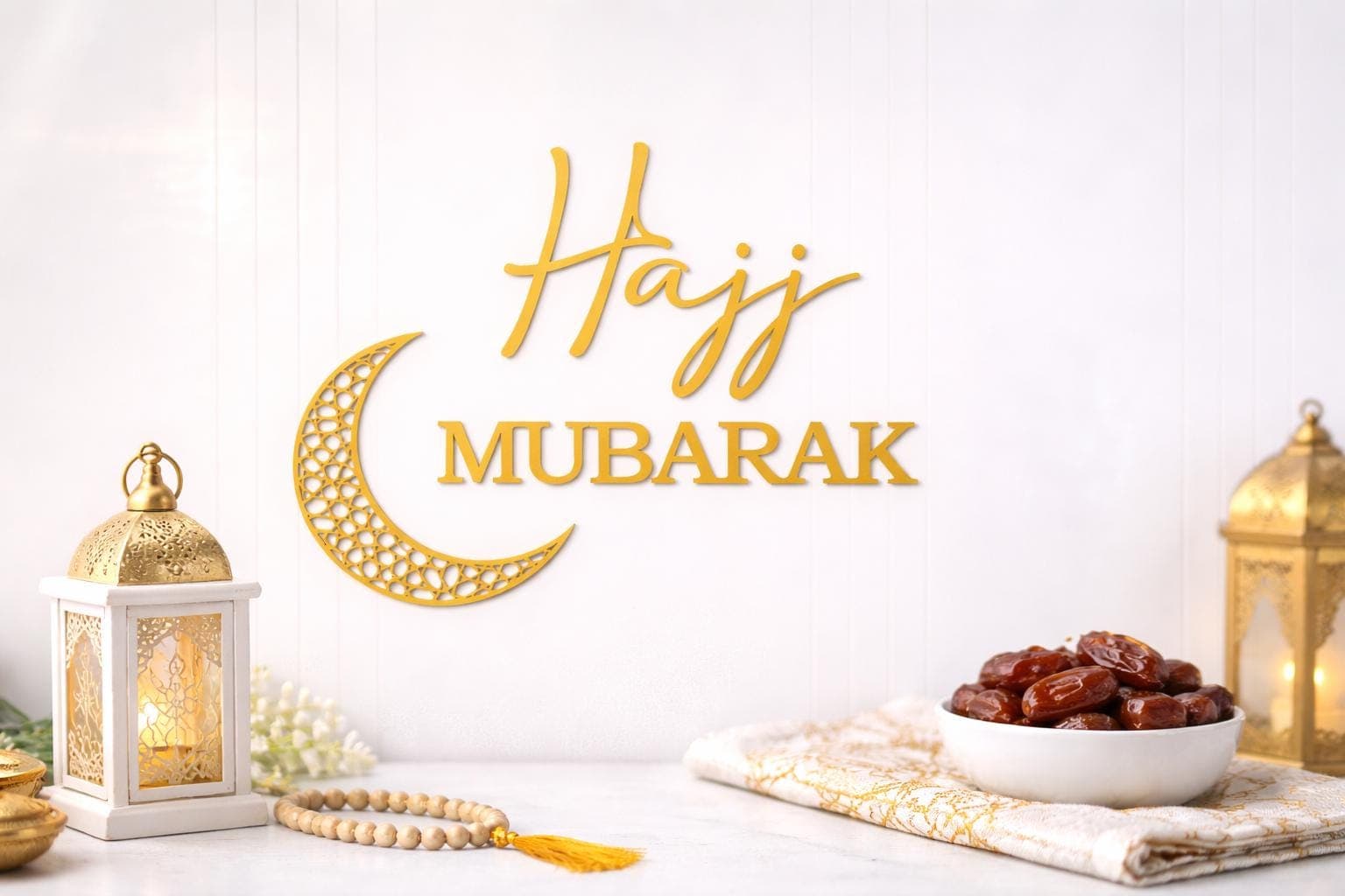 Hajj Mubarak Wall Sign | Islamic Home Decor | Hajj Decoration | Eid Ramadan Decor | Crescent Moon Wall Art - image 4