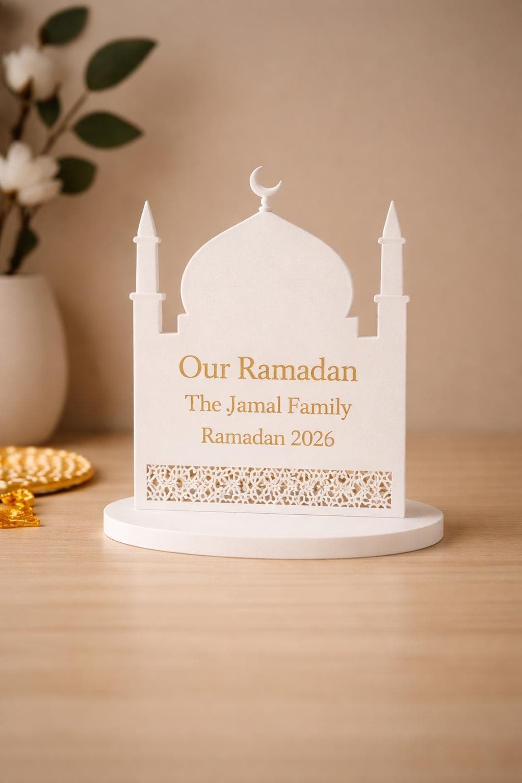 Our Ramadan Family Mosque Plaque | Personalised Islamic Ramadan Decor | 3D Printed Ramadan Decoration | Eid Gift - image 4
