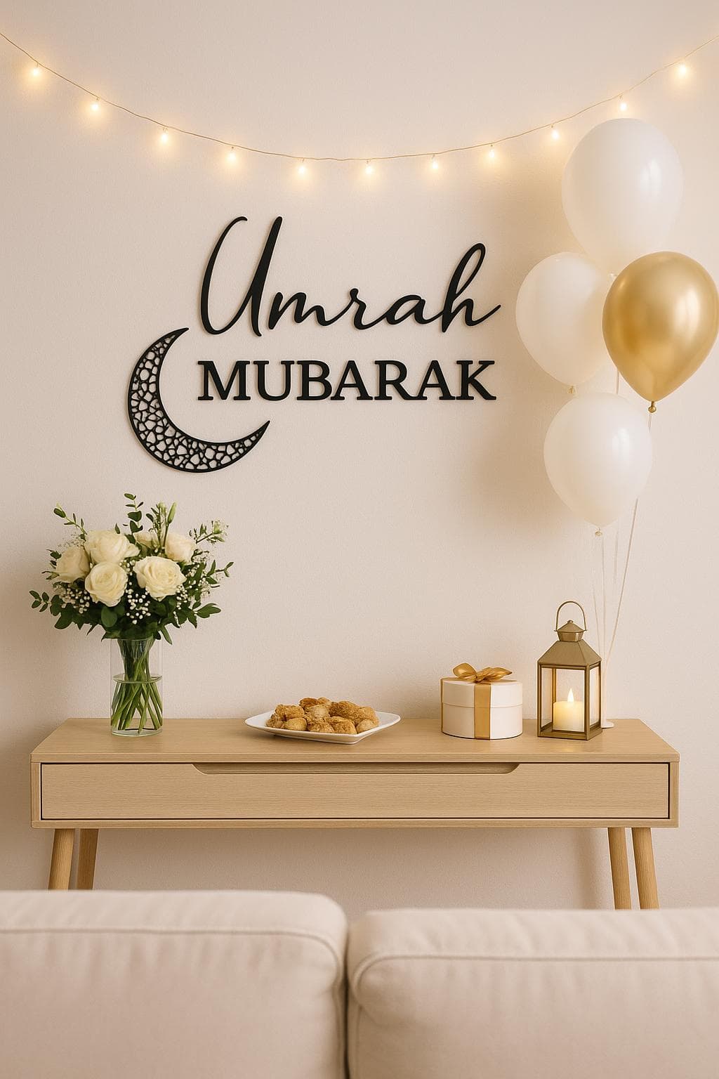 Umrah Mubarak Wall Art | 3D Printed Islamic Home Decor | Umrah Gift | Crescent Moon Muslim Sign for Hajj or Ramadan - image 4