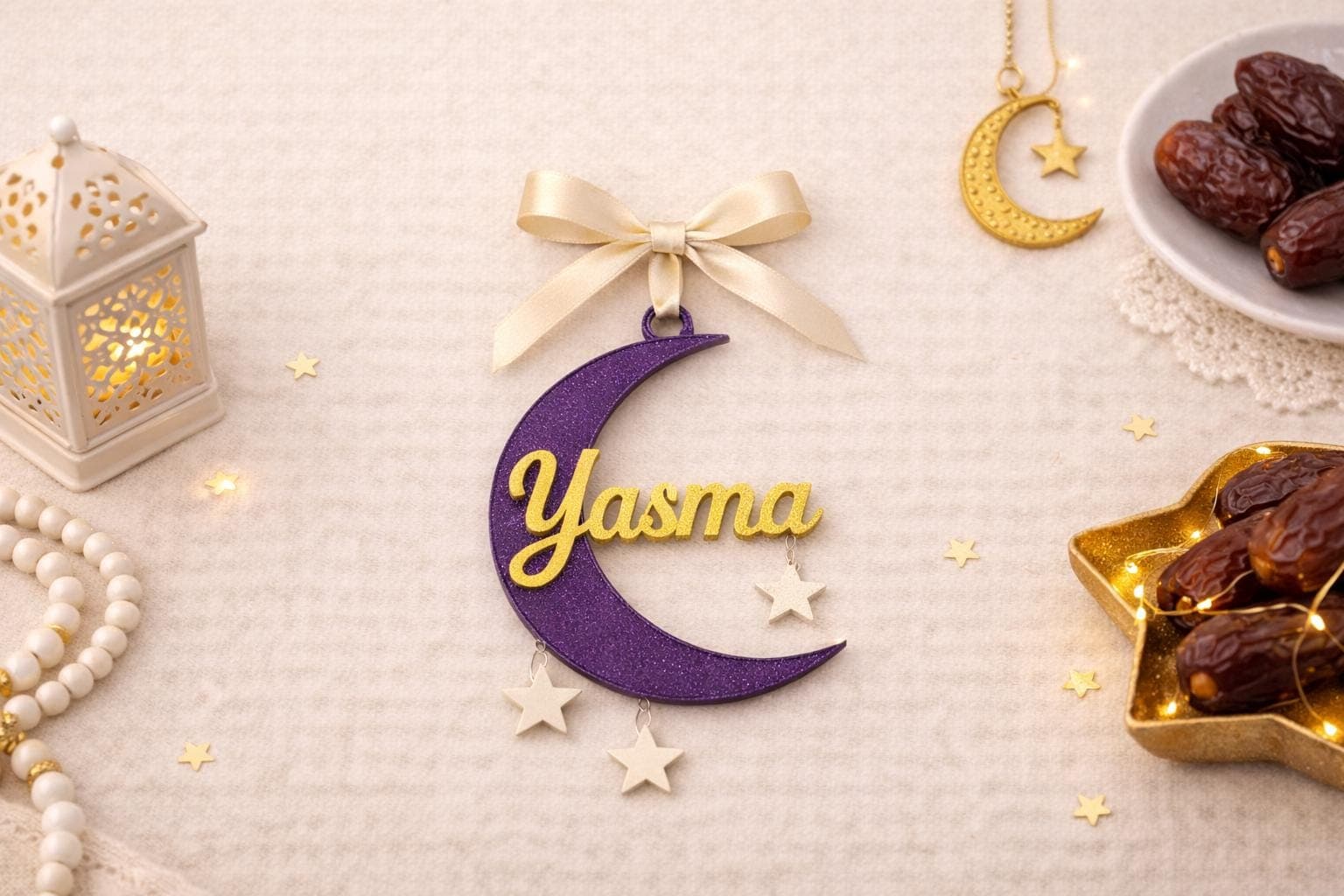 Personalised Islamic Ornament • Crescent Moon Hanging Decor • Ramadan & Eid Decoration • Custom Name Muslim Gift • Year-Round Home Decor - image 5