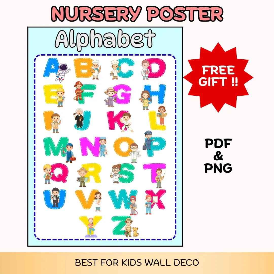 ABC Occupational Flashcards | Printable Alphabet Cards for Kids | Preschool Learning | Montessori Printable | Digital Download - image 2