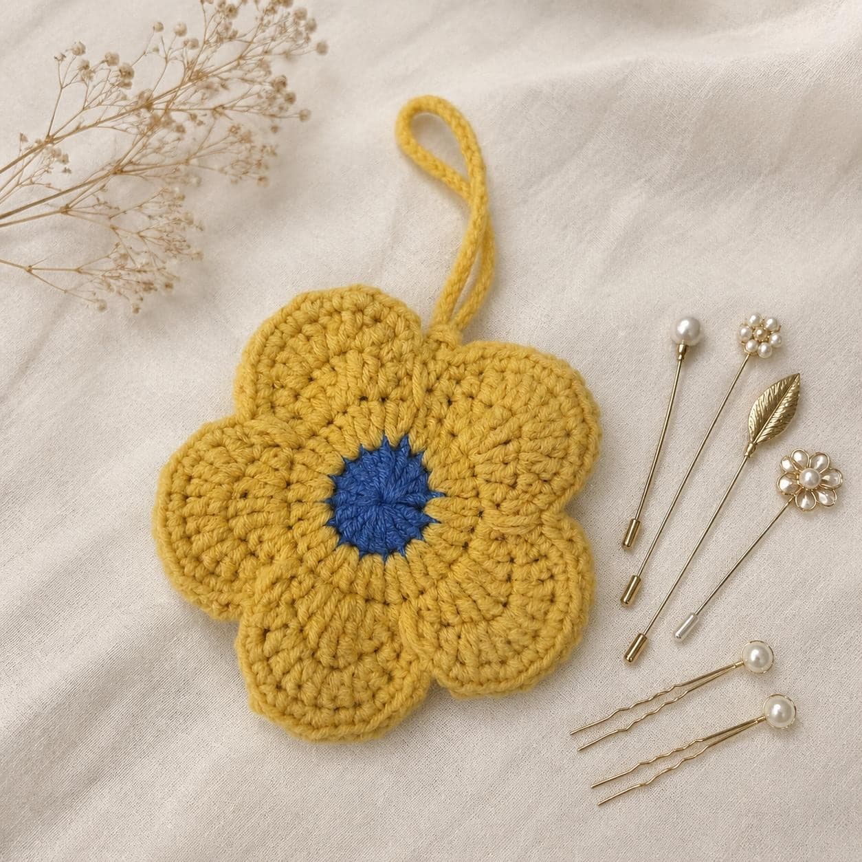 Handmade Crochet Flower Pouch, Hijab Pin Holder, Mini Jewelry Bag, Travel Ring Case, Colorful Gift for Her - image 5