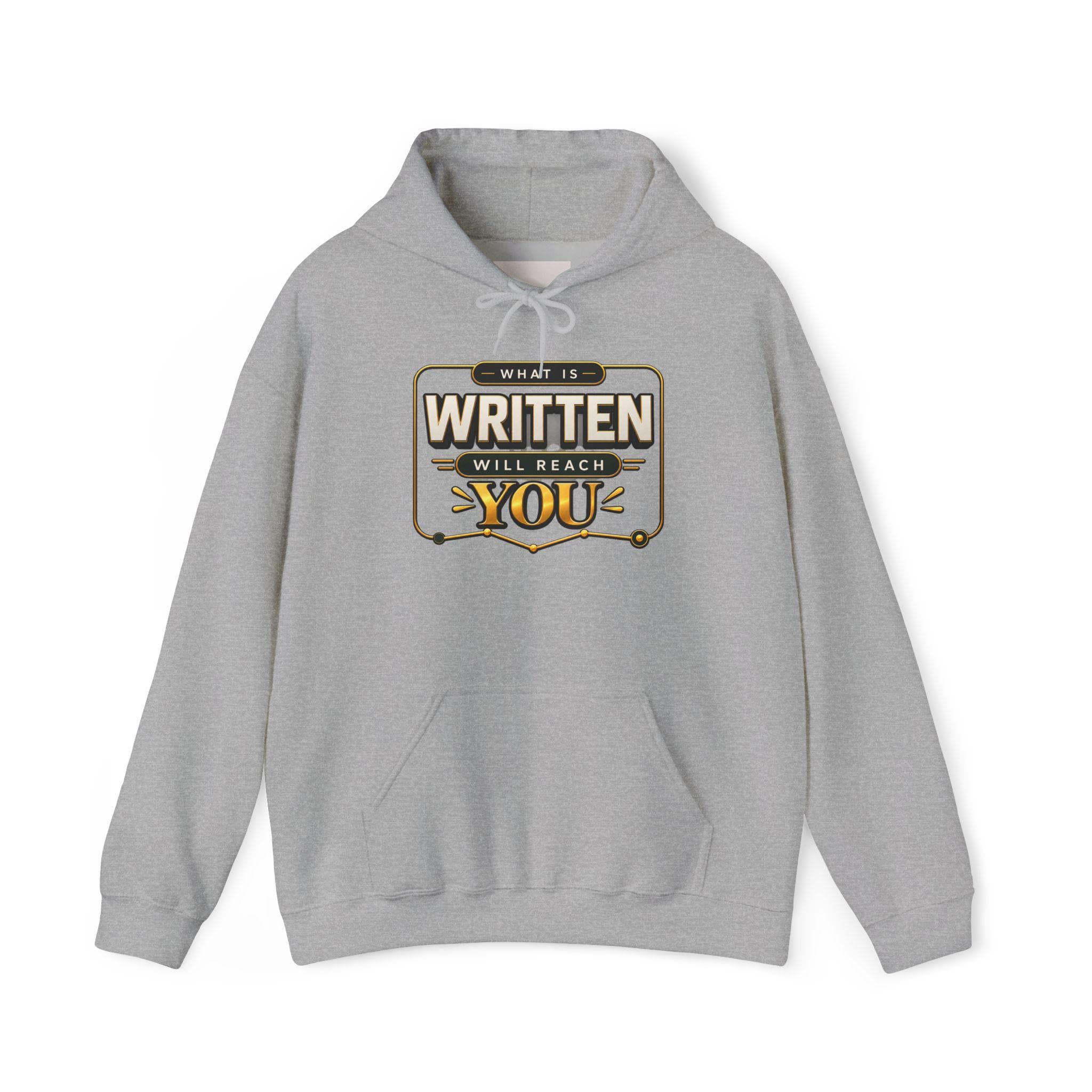 Hoodie - "What Is Written Will Reach You" Vintage Sign Graphic Hoodie - image 5