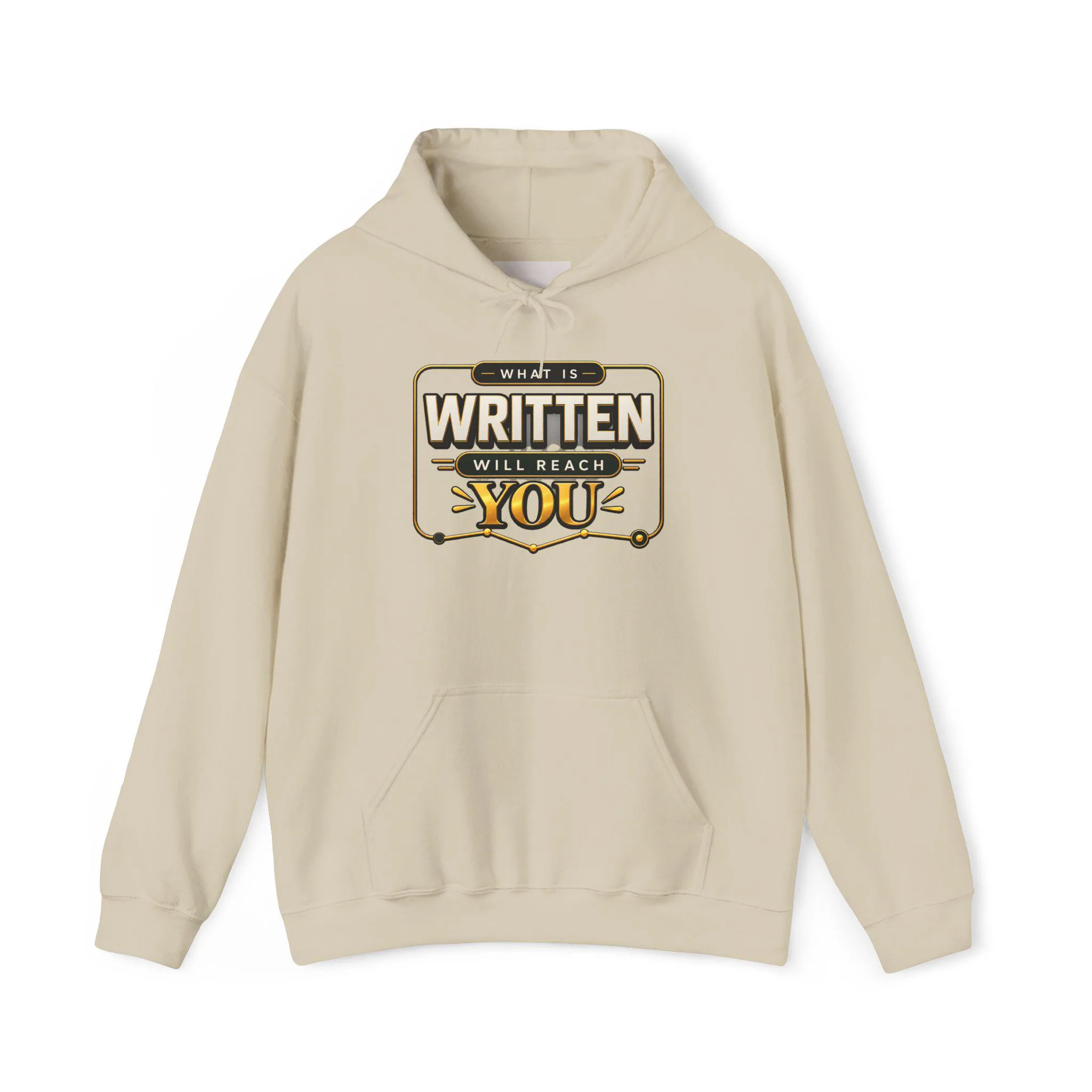 Hoodie - "What Is Written Will Reach You" Vintage Sign Graphic Hoodie - image 4