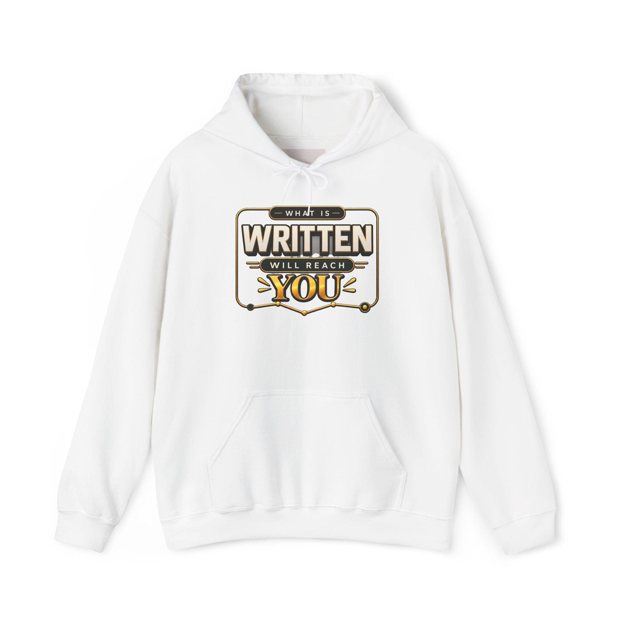 Hoodie - "What Is Written Will Reach You" Vintage Sign Graphic Hoodie - image 3