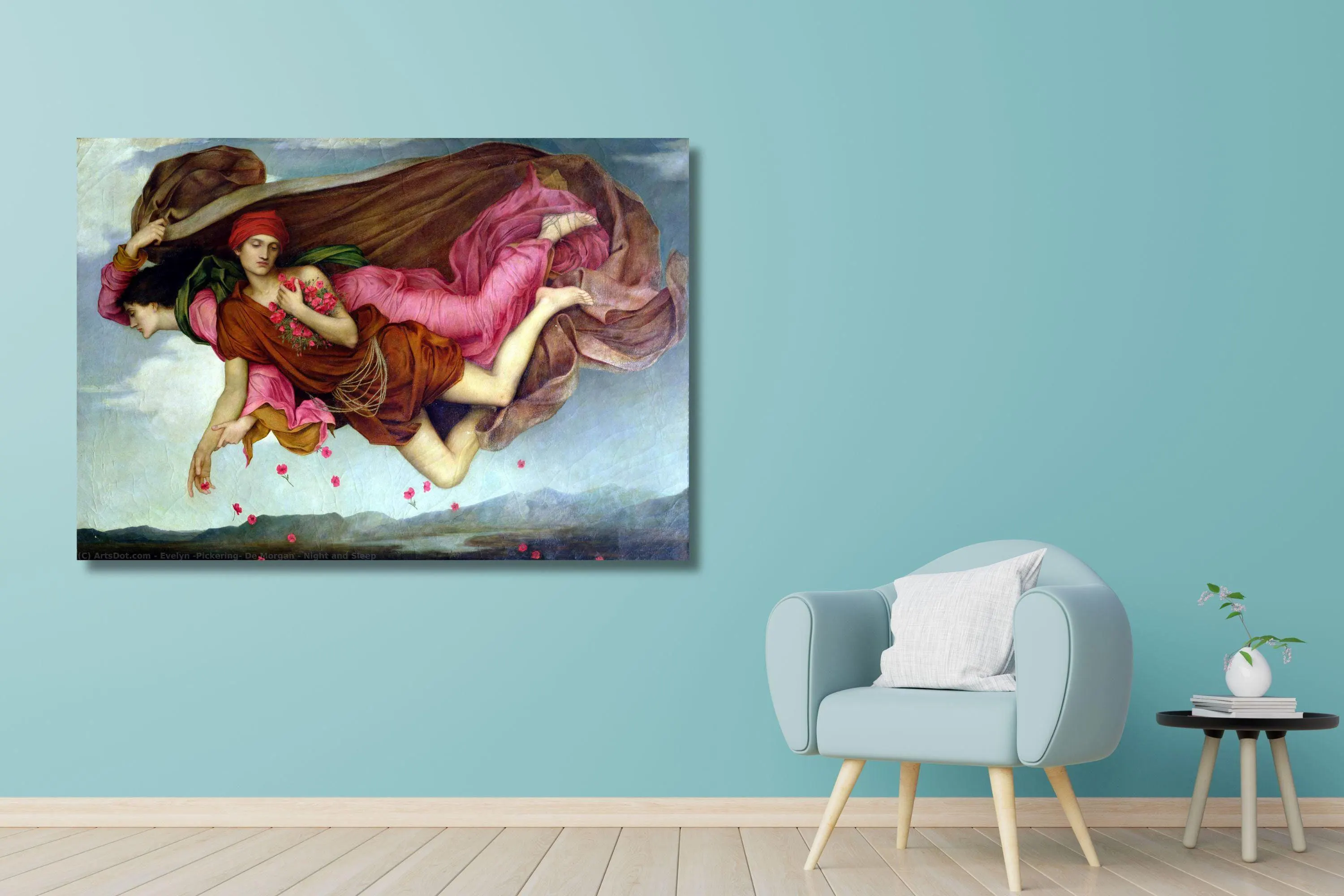 Night and Sleep by Evelyn De Morgan, Pre-Raphaelite Painting, Fine Art Print