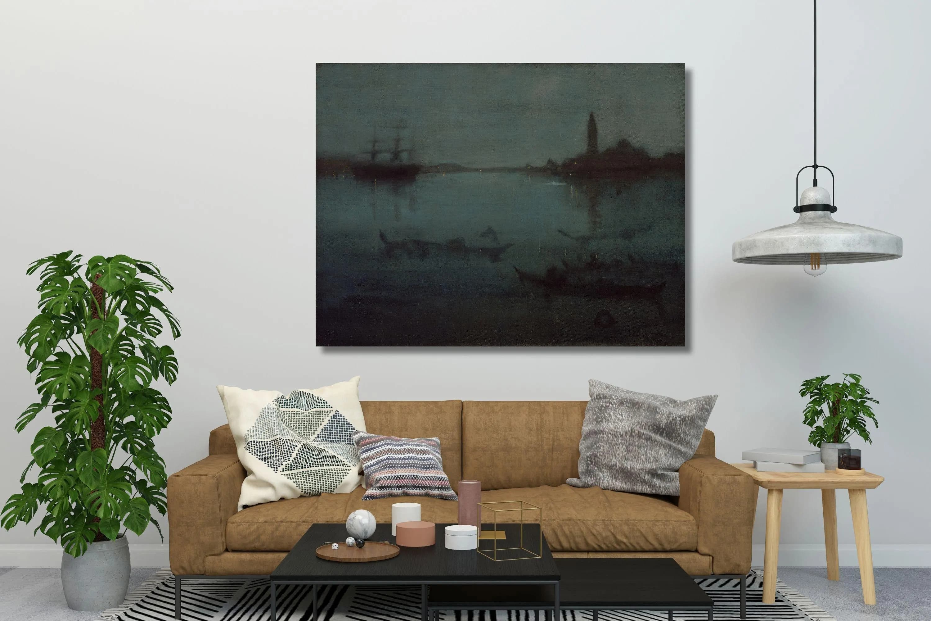 Whistler Nocturne in Blue and Silver Canvas Art Print: Gallery Wrapped or Framed Giclee - image 3