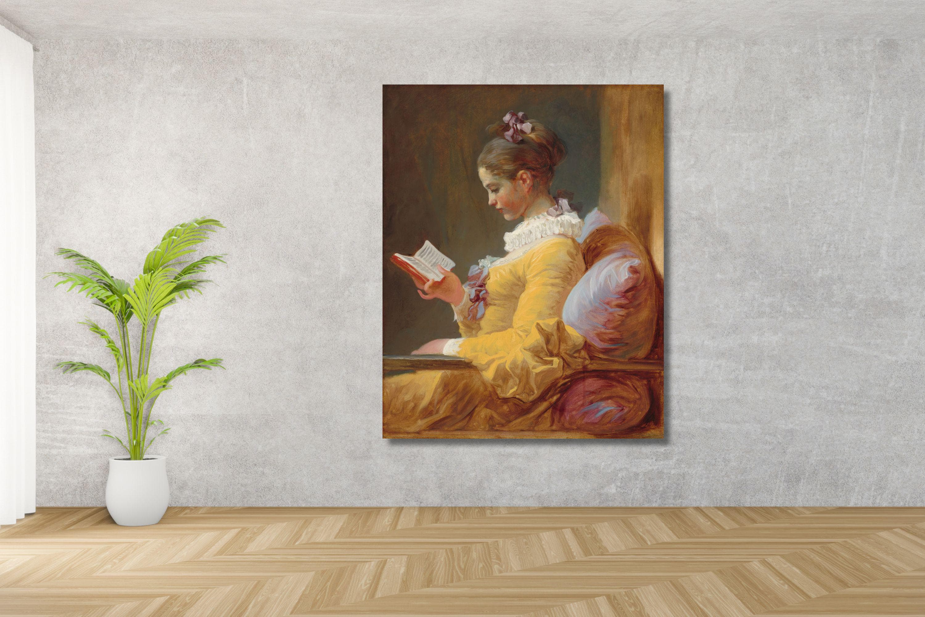 Fragonard: Young Girl Reading Canvas Art Print, Gallery Museum Poster - image 4