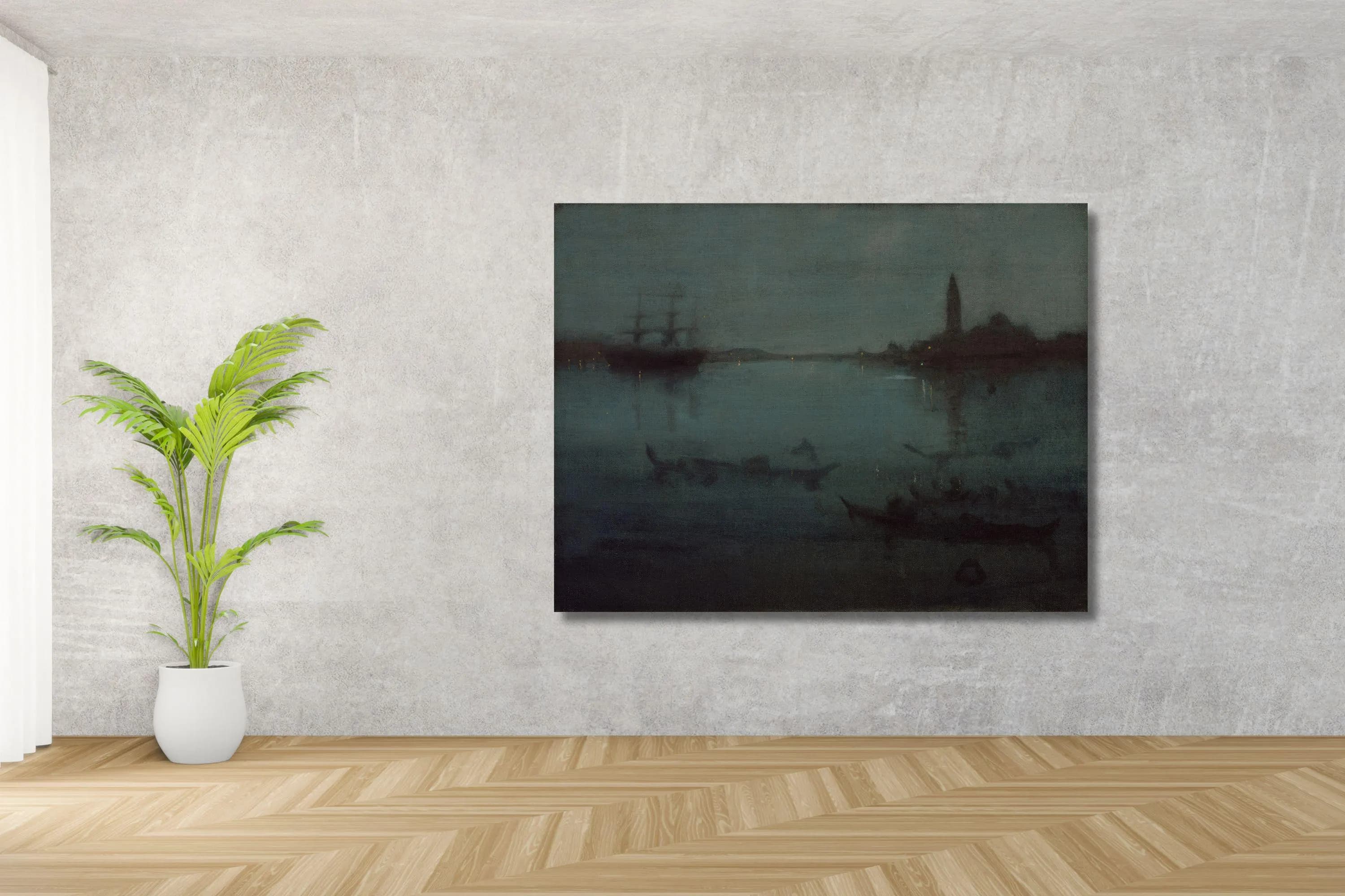 Whistler Nocturne in Blue and Silver Canvas Art Print: Gallery Wrapped or Framed Giclee - image 4