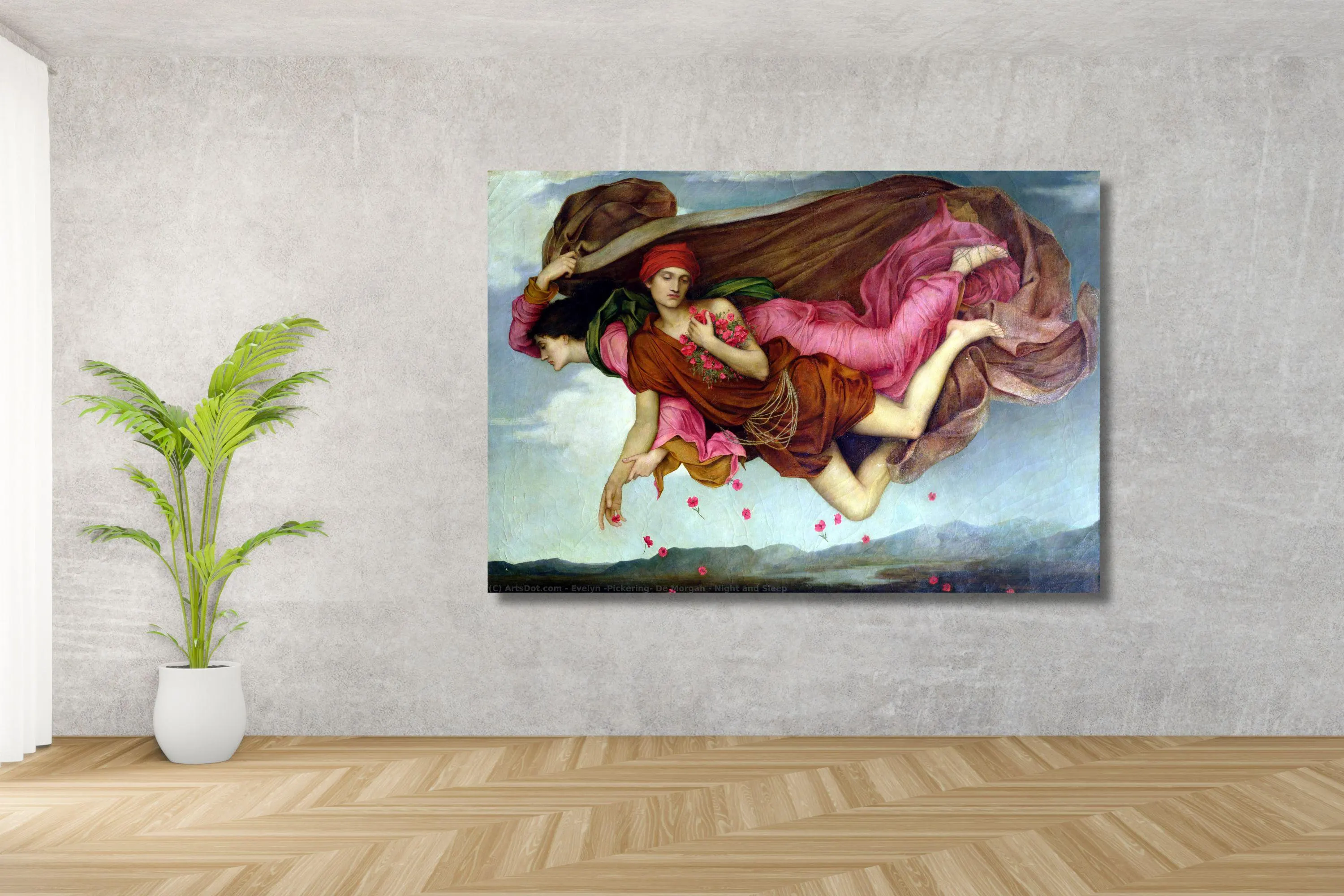 Night and Sleep by Evelyn De Morgan, Pre-Raphaelite Painting, Fine Art Print - image 4