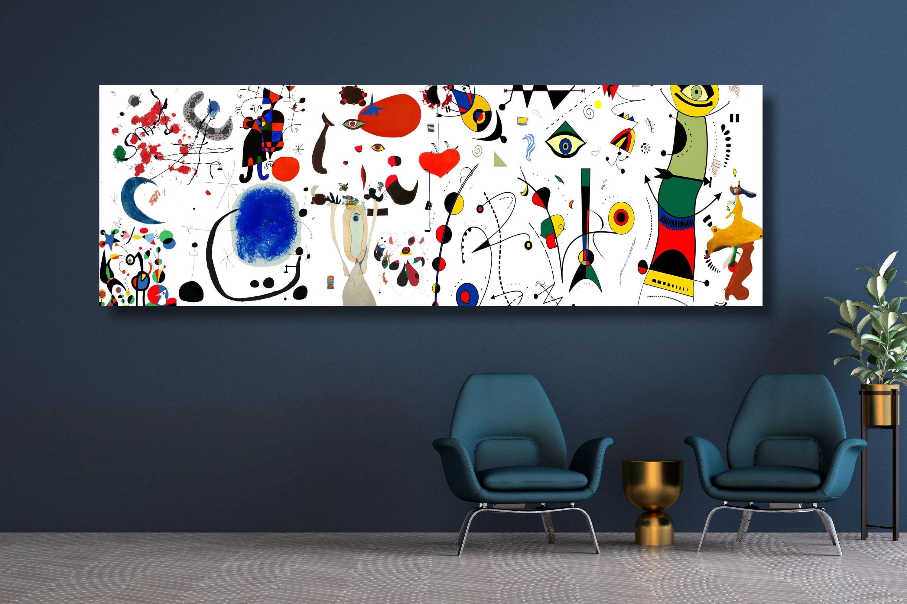 Joan Miro Extra Large Wall Art Canvas,Joan Miro Painting Print Art,Joan Miró Abstract Canvas Wall Art/96