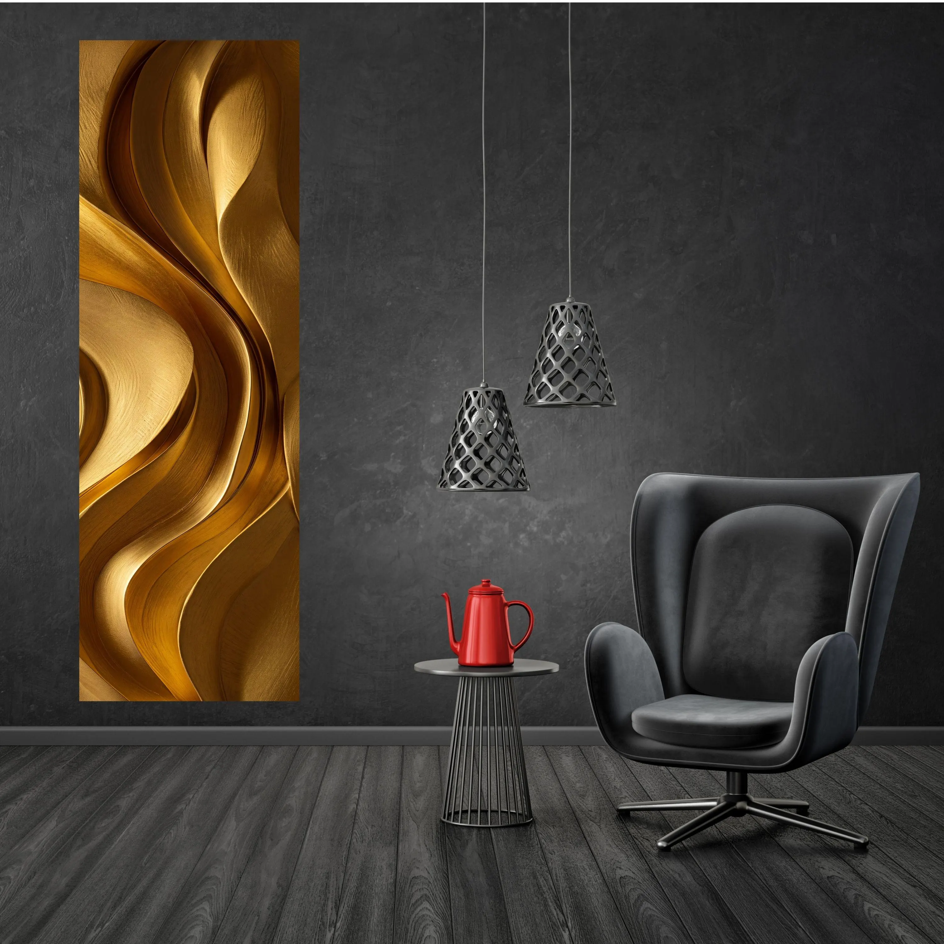 Gold Wave Canvas Wall Art, Abstract Modern Painting, Organic Minimalist Decor, Neutral Luxury Artwork, Elegant Living Room Art