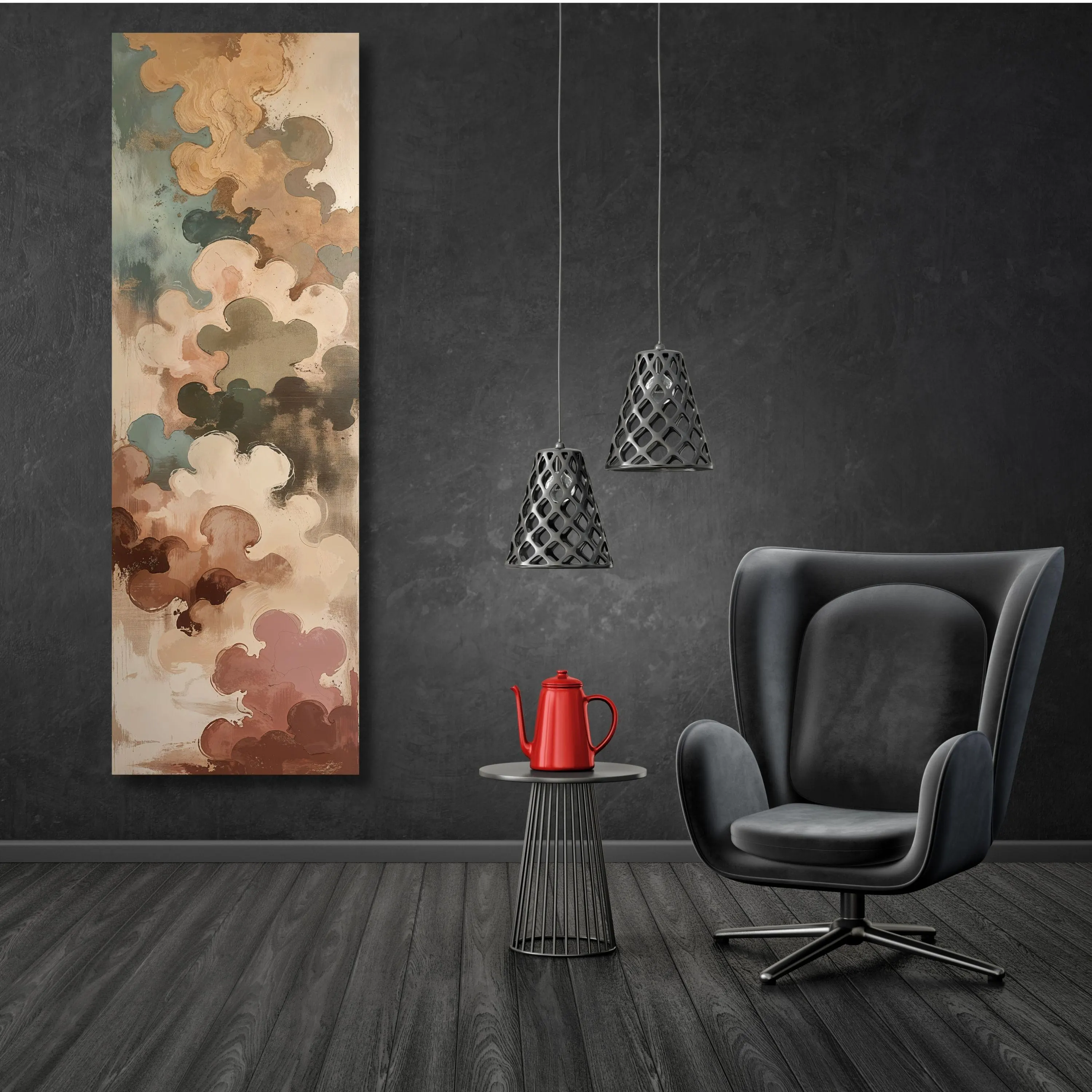 Abstract Color Flow Long Narrow Canvas Wall Art/88