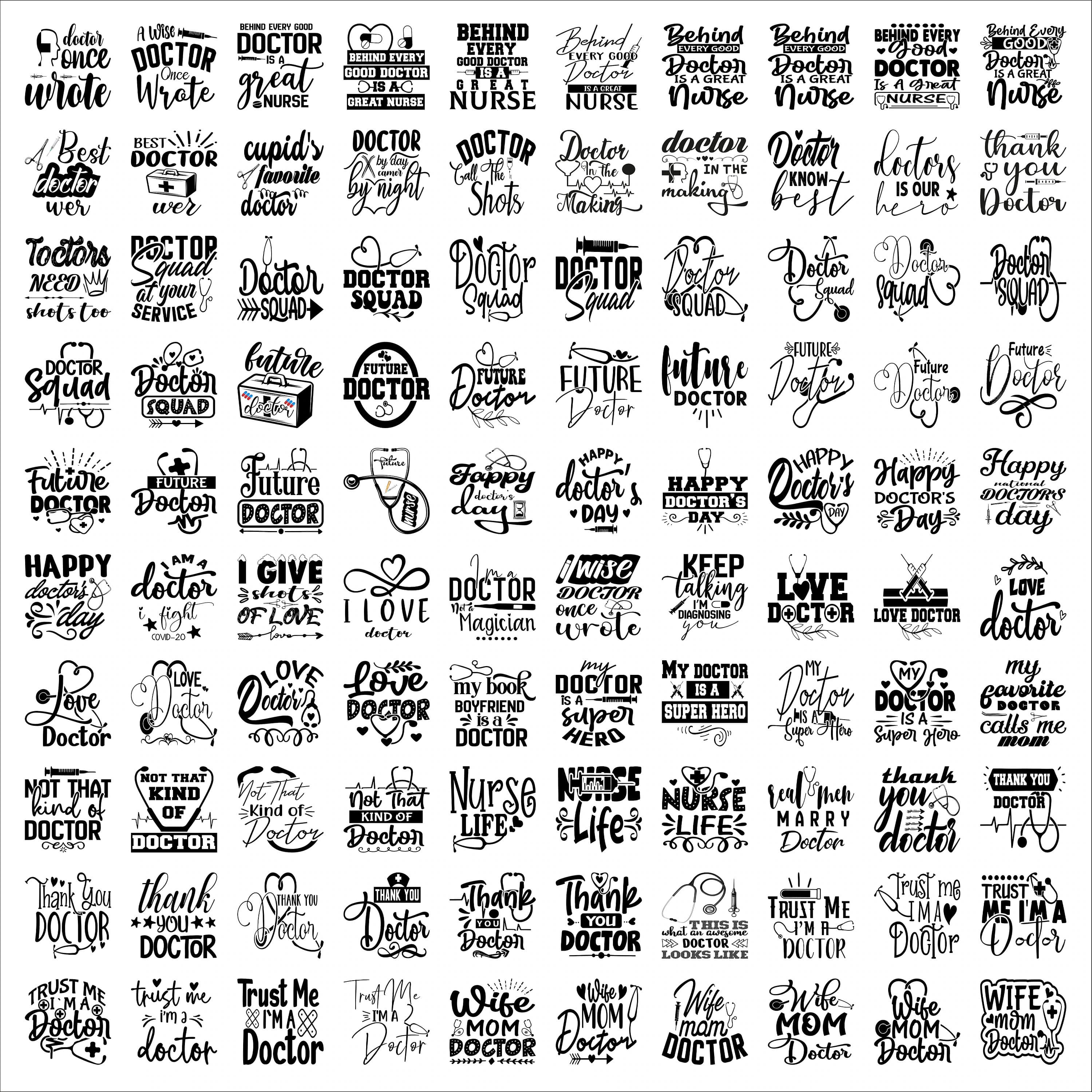 Doctor SVG Bundle, SVG Files for cricut, Digital download, Doctor quotes, 100 Doctor graphics, Doctor PNG, Cricut cutting files, Medical Svg - image 4