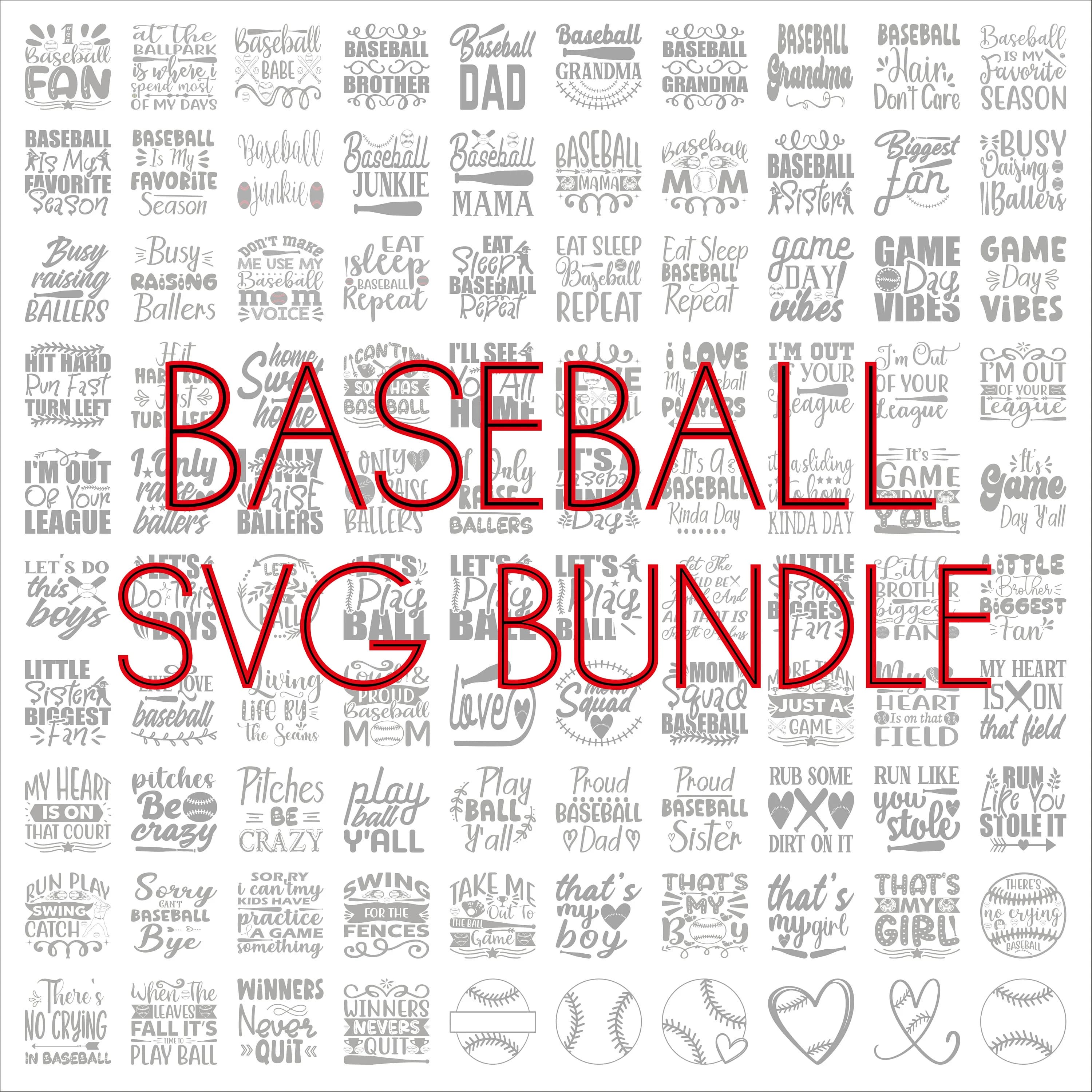 Baseball SVG Bundle, SVG Files for cricut, Digital Download, Baseball quotes, Cricut cutting files, 100 Baseball graphics, Baseball PNG