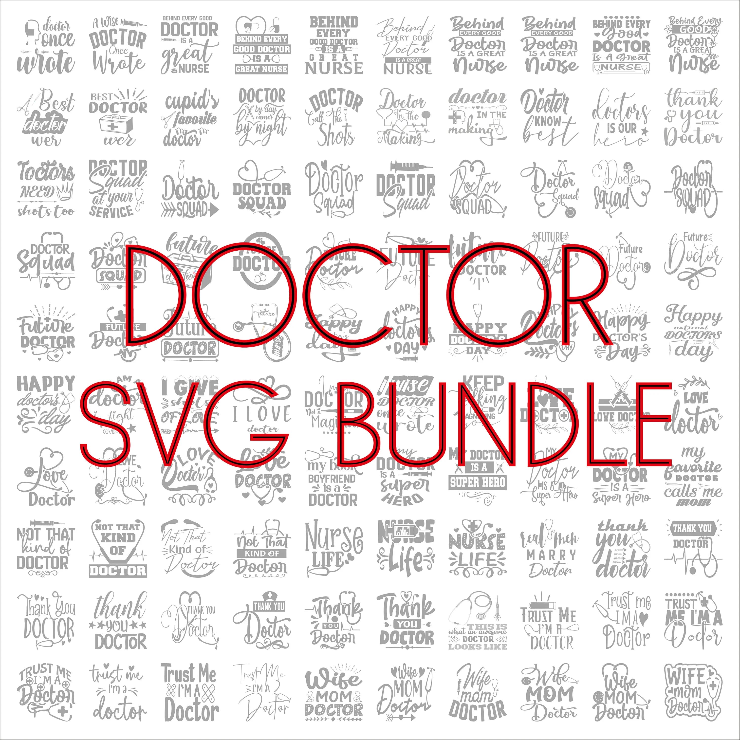 Doctor SVG Bundle, SVG Files for cricut, Digital download, Doctor quotes, 100 Doctor graphics, Doctor PNG, Cricut cutting files, Medical Svg