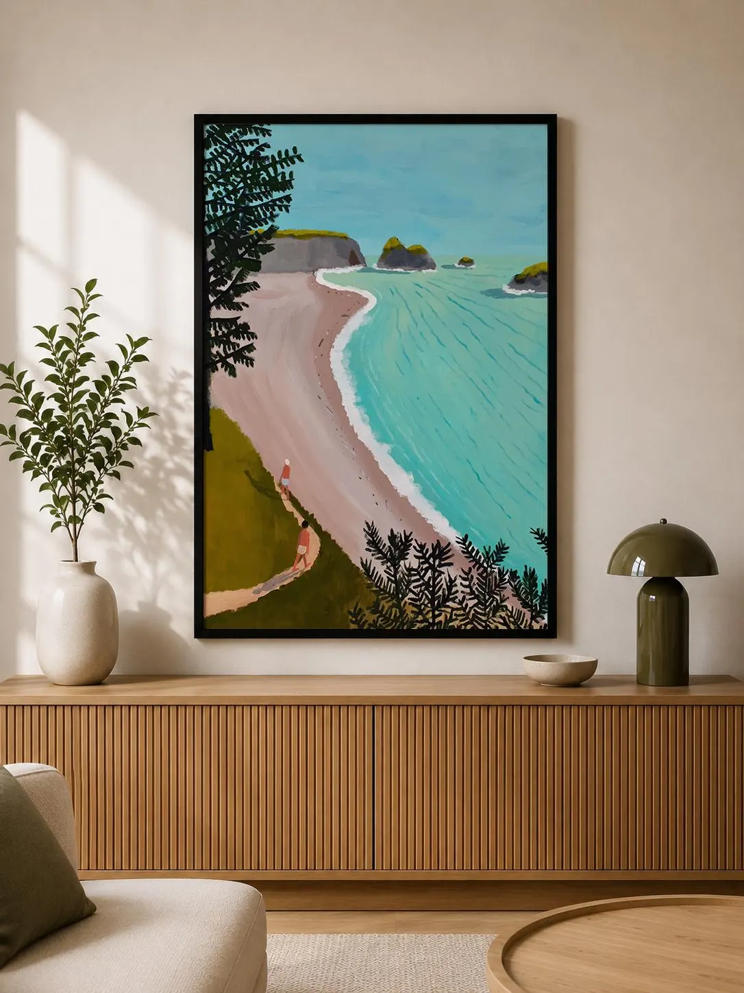 Jean Jullien - Coastal Escape Print, Seaside Landscape Artwork, Ocean View Poster, Beach Walk Illustration, Nature Inspired Wall Decor - image 5