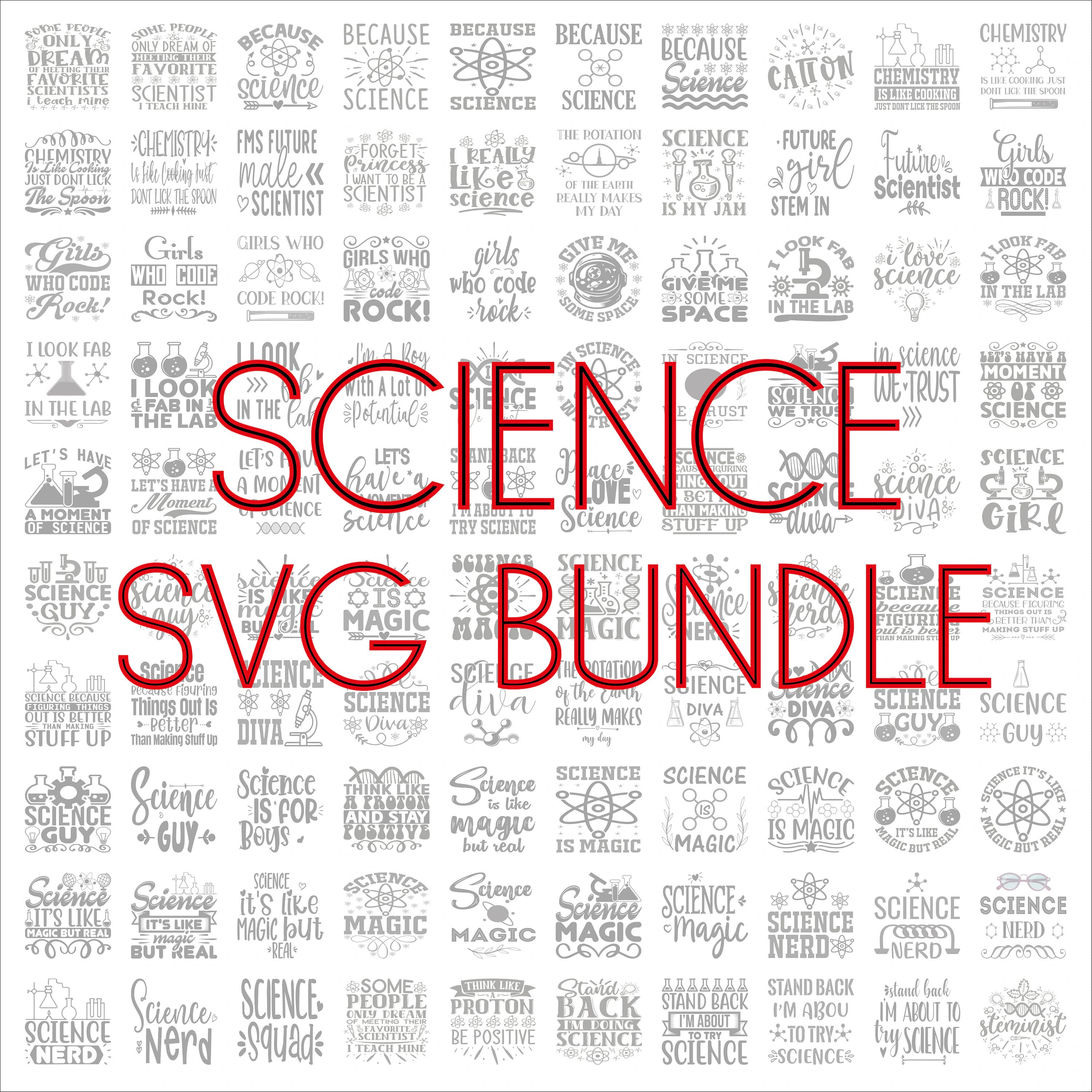 Science SVG Bundle, SVG Files for cricut, Digital download, Cricut cutting files, Science PNG, 100 Science graphics, Science quotes