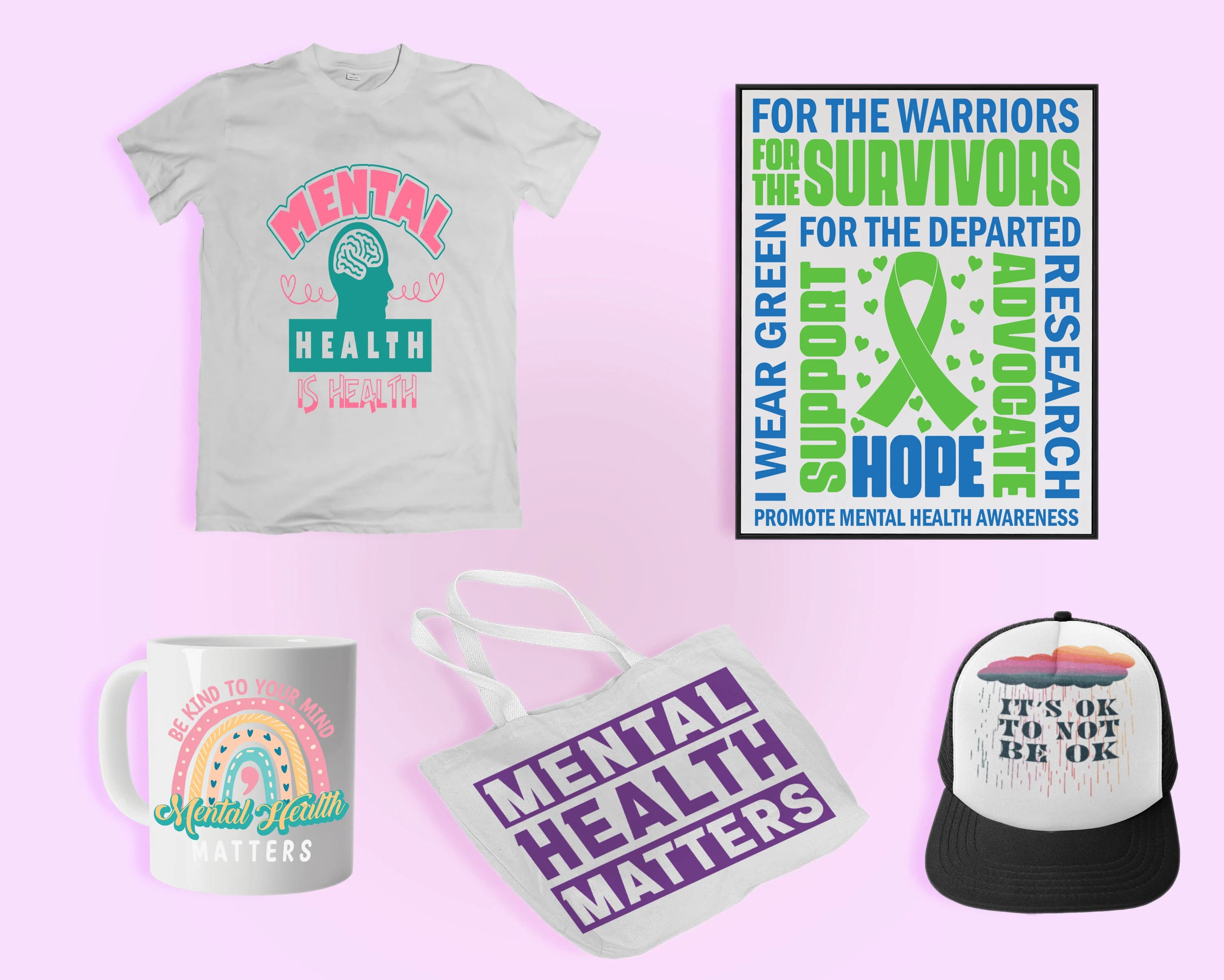 Mental Health SVG Bundle, SVG Files for cricut, Digital download, Mental Health PNG, 100 Mental health graphics, Cricut cutting files - image 4