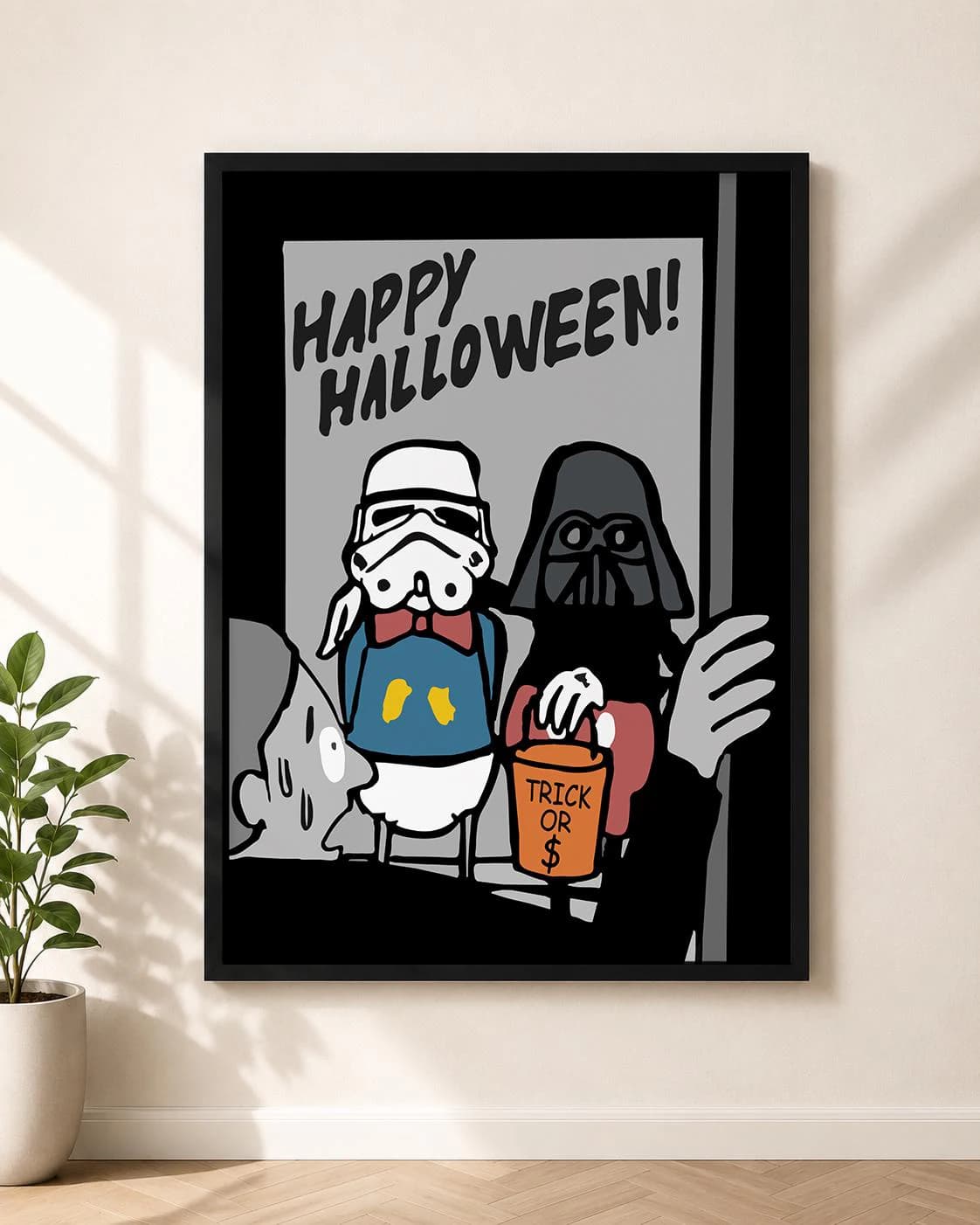 Jean Jullien - Happy Halloween Satirical Pop Culture Print, Funny Costume Illustration Poster, Seasonal Wall Art Digital Download