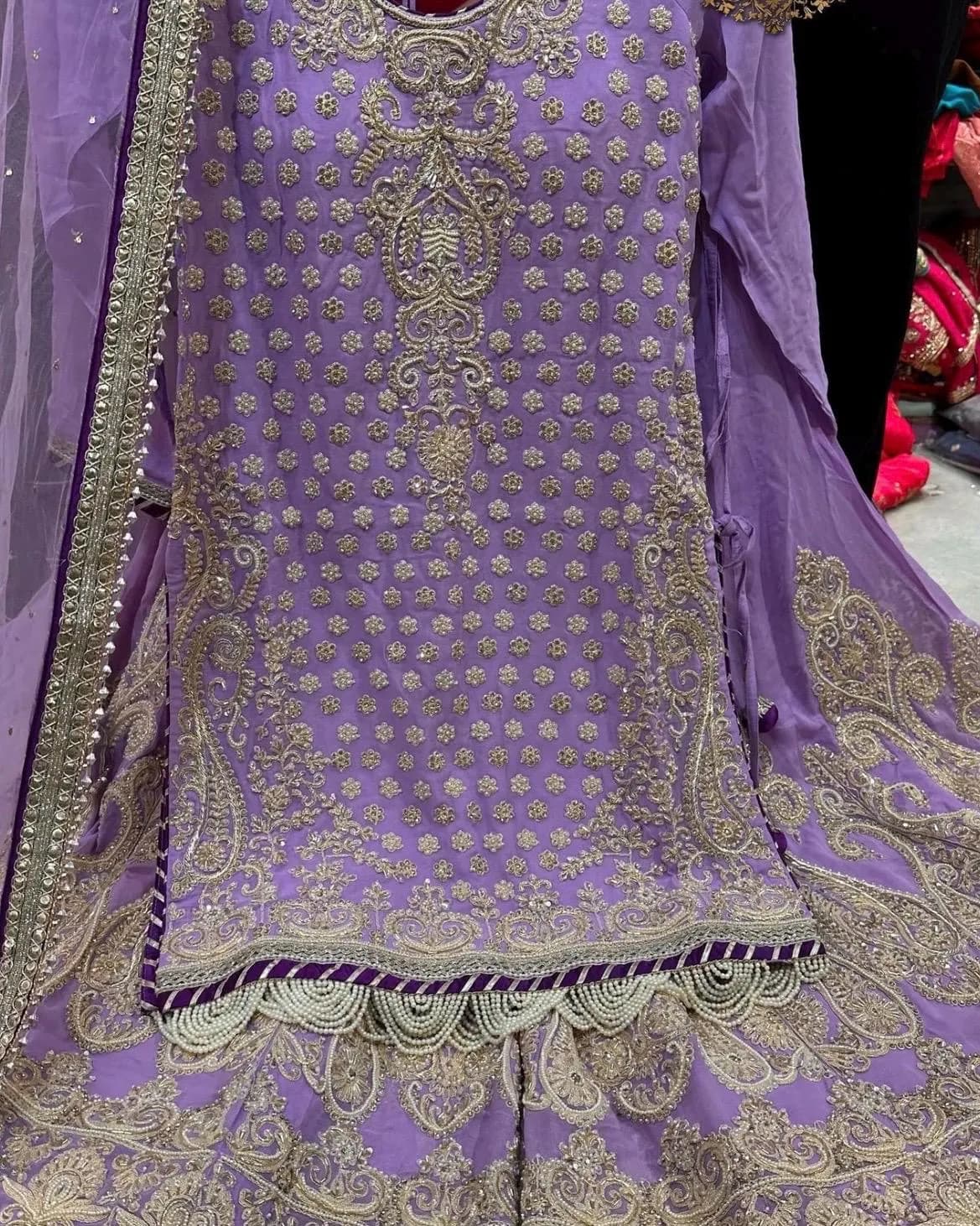 Luxury Lavender Sharara Lehenga Suit for Women | Designer Indian Pakistani Wedding & Reception Outfit
