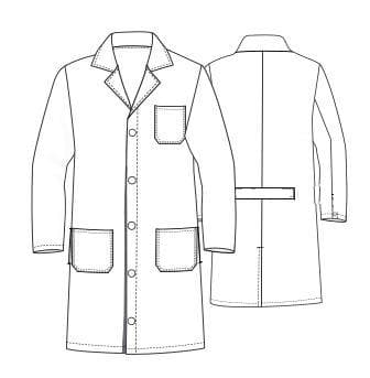 PDF-Sewing pattern / Men's long-sleeved white alpaca medical lab coat, medical uniform size XS----XXL/Patterns for making uniform clothing - image 3