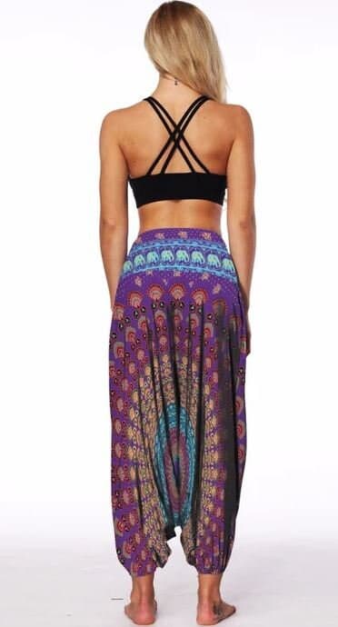 PDF swing pattern Peacock Tail smocked Harem Pants for Women, Low Crotch Yoga Clothes Aladdin Boho Loungewear, Gypsy Pants,Jumpsuits, - image 4