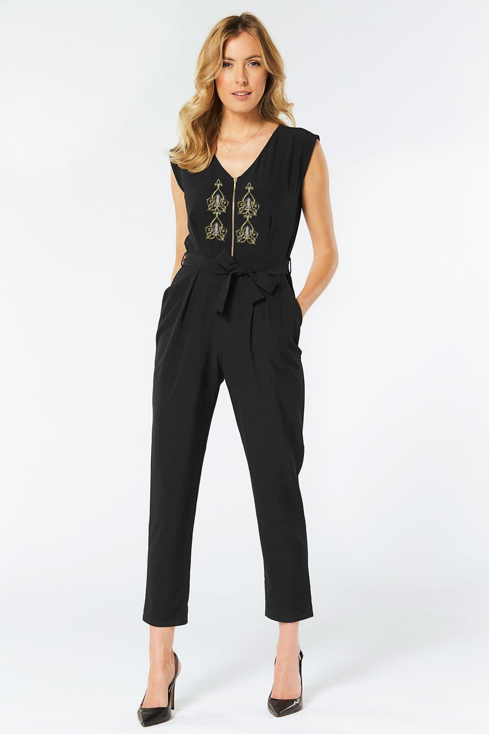 Sewing pattern for women's jumpsuit Zip Front /Women's plain occasion jumpsuit with belt and long pants/taille 8---18 UK/Elegant fashion - image 3