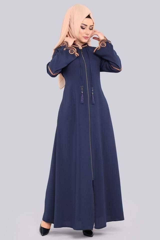 Digital Abaya Sewing Pattern PDF Elegant Zipper Front Abaya with Embroidery Details | Modest  DIY Dress | Printable A4 Pattern M to 3XL - image 4