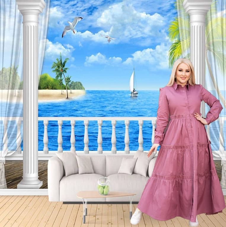 Frill tiered shirt dress Digital PDF Sewing Pattern /Maxi Long Sleeve/Size S to XXXL // Téléchargement instantané avec 6 tailles imprimables - image 3