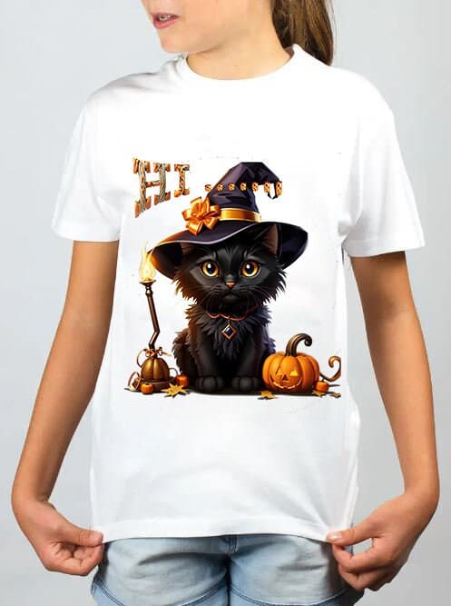 Sticker Halloween :SVG-PNG-JPG , design t-shirt graphic , vector, cute black cat sitting in jack o’lantern, playful style - image 3