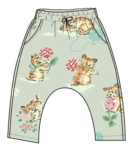 PDF baby GIRLS harem pants sewing pattern, these are cute and comfortable baggy pants//Pantalon sarouel // 7 sizes printable - image 3