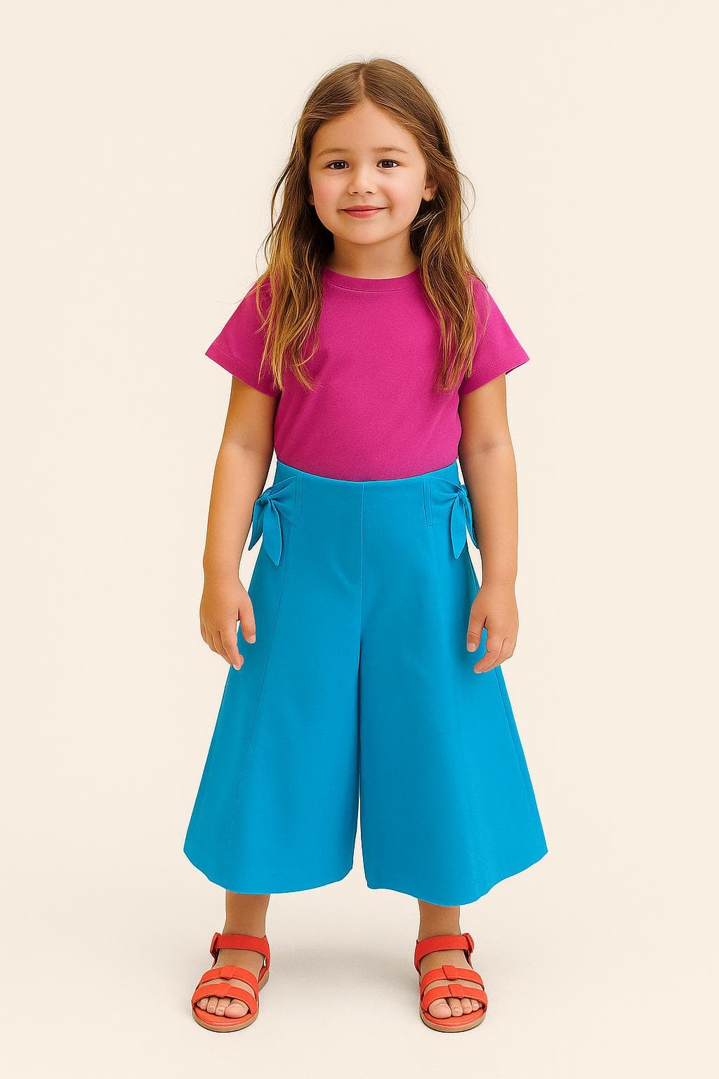 Patron PDF Pantalon Culotte Fille Format A4 & A0 Patron de Couture Téléchargeable- Pantalon Large avec Nœuds (Aucune instruction de couture) - image 3