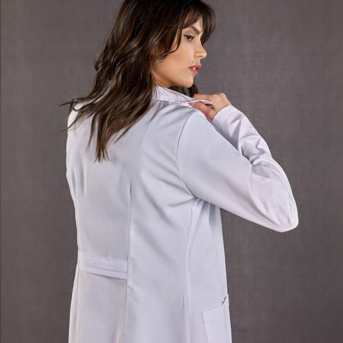 PDF-Patron de couture /Blouse de laboratoire médicale blanche alpaga à manches longues pour femme, uniforme médical taille XS-----XXL - image 4