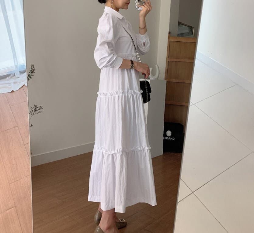 Frill tiered shirt dress Digital PDF Sewing Pattern /Maxi Long Sleeve/Size S to XXXL // Téléchargement instantané avec 6 tailles imprimables - image 5