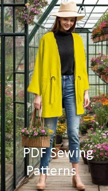 cardigan oversize jacket pattern with pdf tutorial size M - image 3