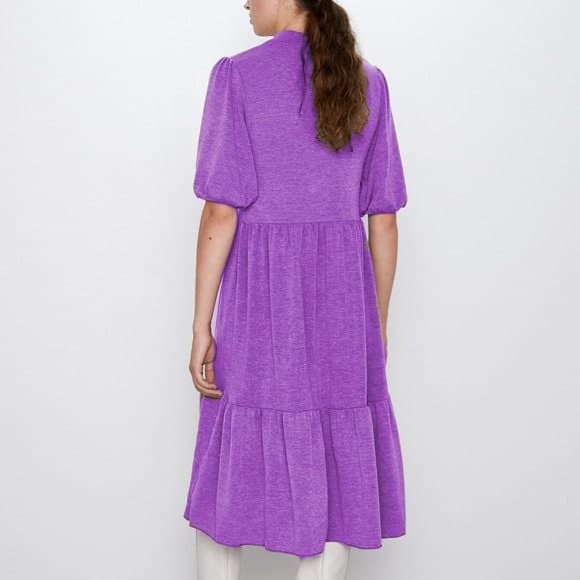 The Cozette Midi Winter dress with high collar and short sleeves. Ruffled hem Digital PDF Sewing Pattern // SIZE S-M-L-XL - image 5