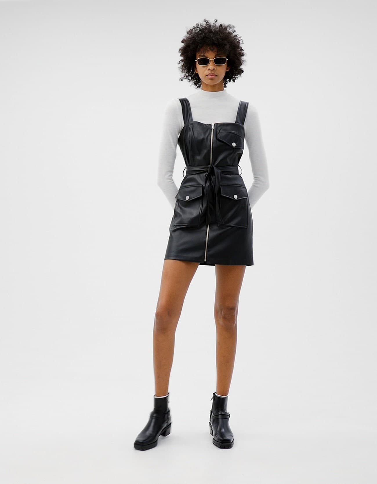 Women's Fashion Strap Zipper Faux Leather Dress/ pdf pattern XS-S-M-L/ Sleeveless Dress / Cocktail Dress / Evening Dress / Autumn and winter - image 4