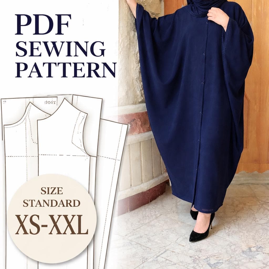 Butterfly Kaftan Abaya Sewing Pattern | Easy Dress (Digital Download)