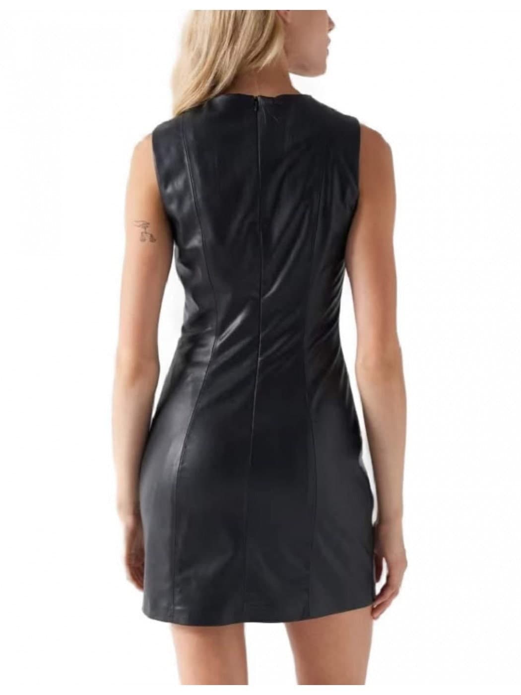 Women mini leather effect dress  pdf swing pattern  easy busy dress  Sizes:xs-s-m-l-xl - image 4