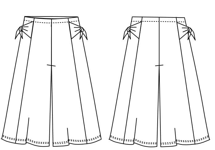 Patron PDF Pantalon Culotte Fille Format A4 & A0 Patron de Couture Téléchargeable- Pantalon Large avec Nœuds (Aucune instruction de couture) - image 5