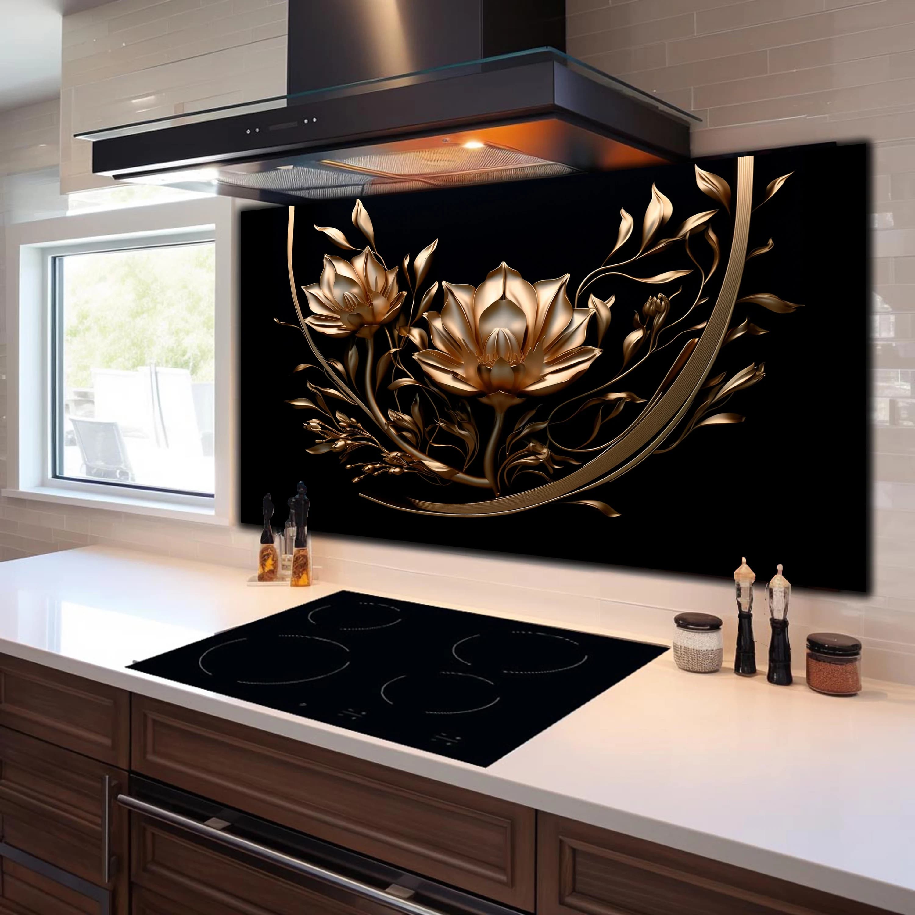 Tempered Glass Stove Backsplash, Kitchen Backsplash Tile, Chopping Board, Noodle Board, Kitchen Decor, Stove Back Cover, Stove Top Cover - image 4