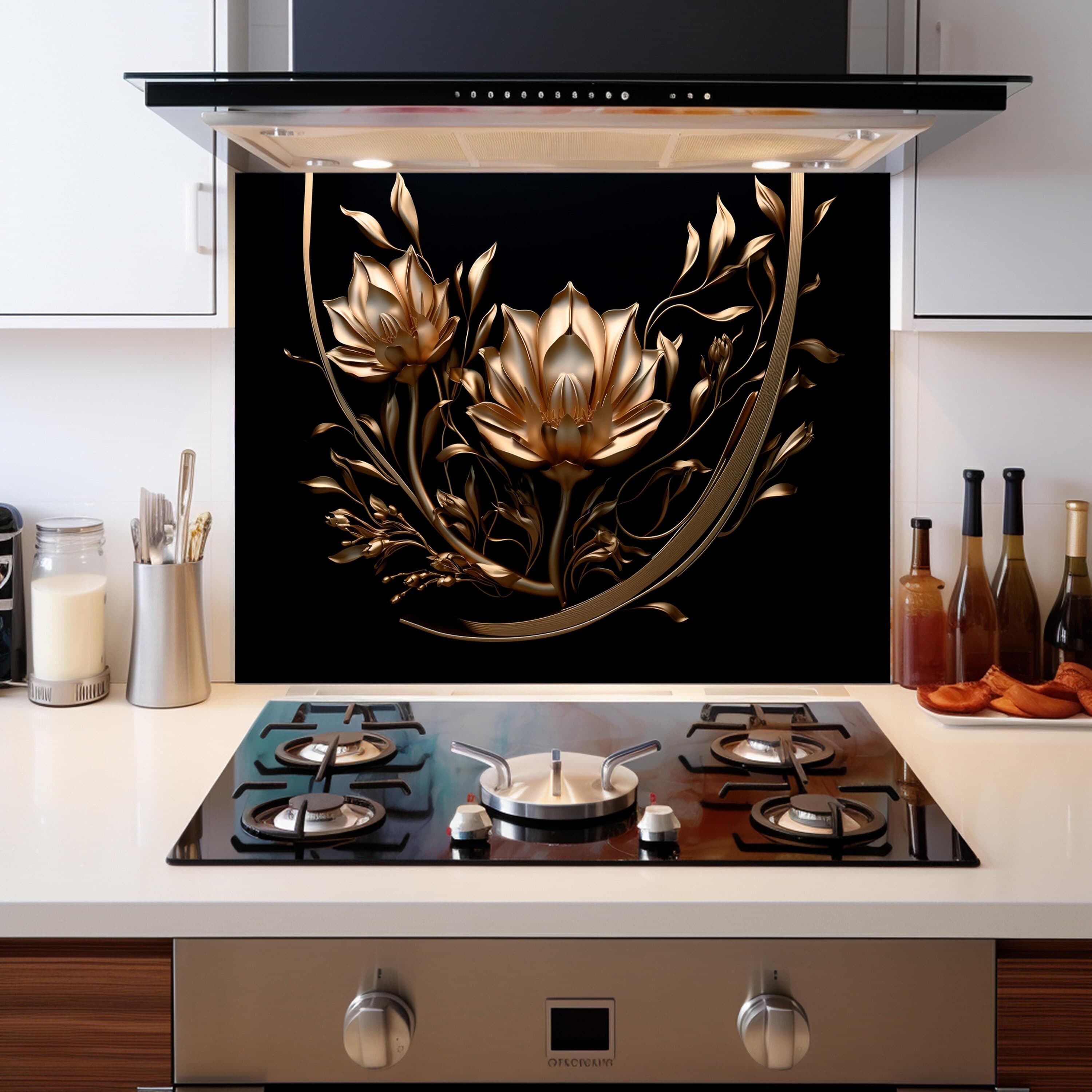 Tempered Glass Stove Backsplash, Kitchen Backsplash Tile, Chopping Board, Noodle Board, Kitchen Decor, Stove Back Cover, Stove Top Cover - image 3