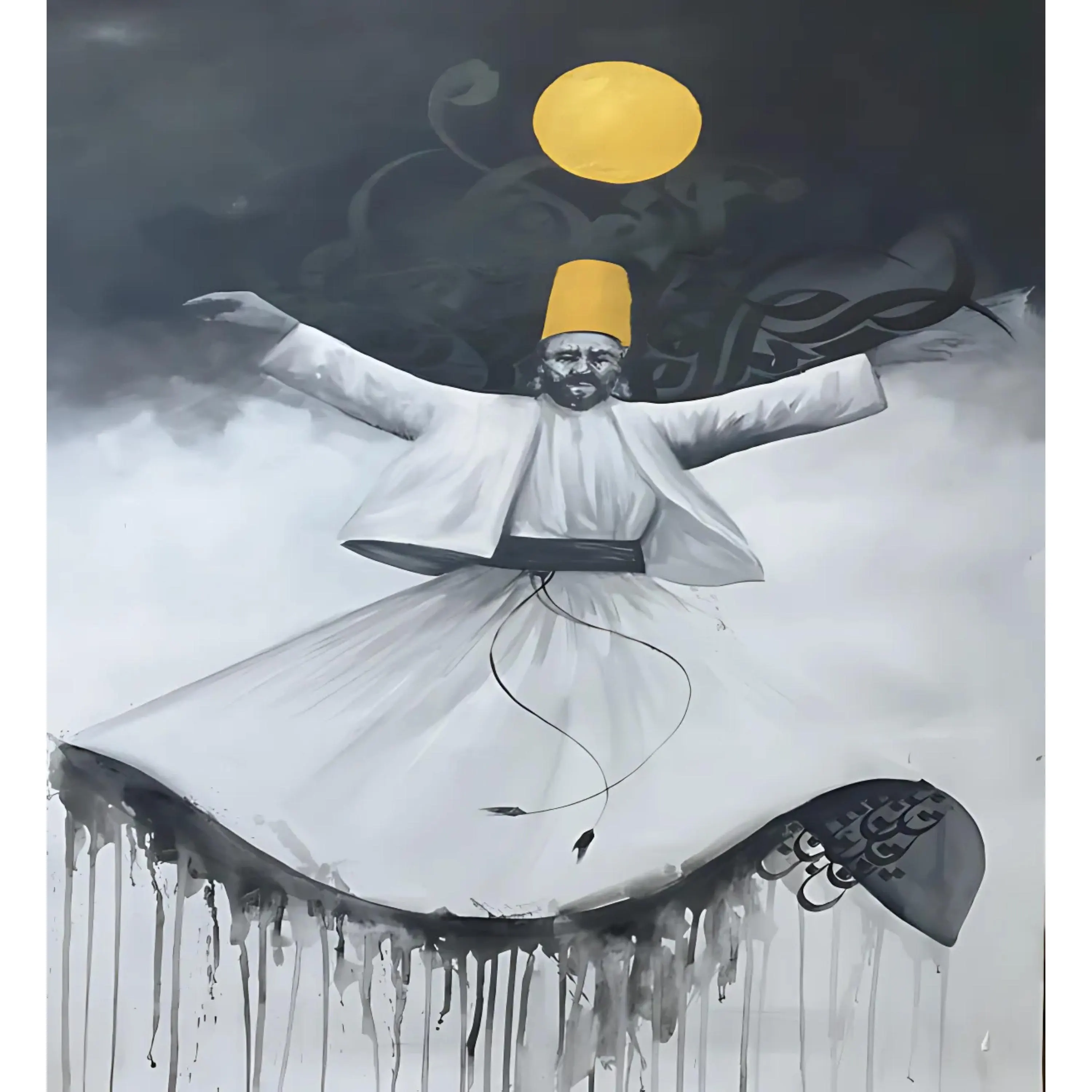 Darvesh Dancing – Spiritual Sufi Dance Painting for Cultural and Mystical Wall Décor