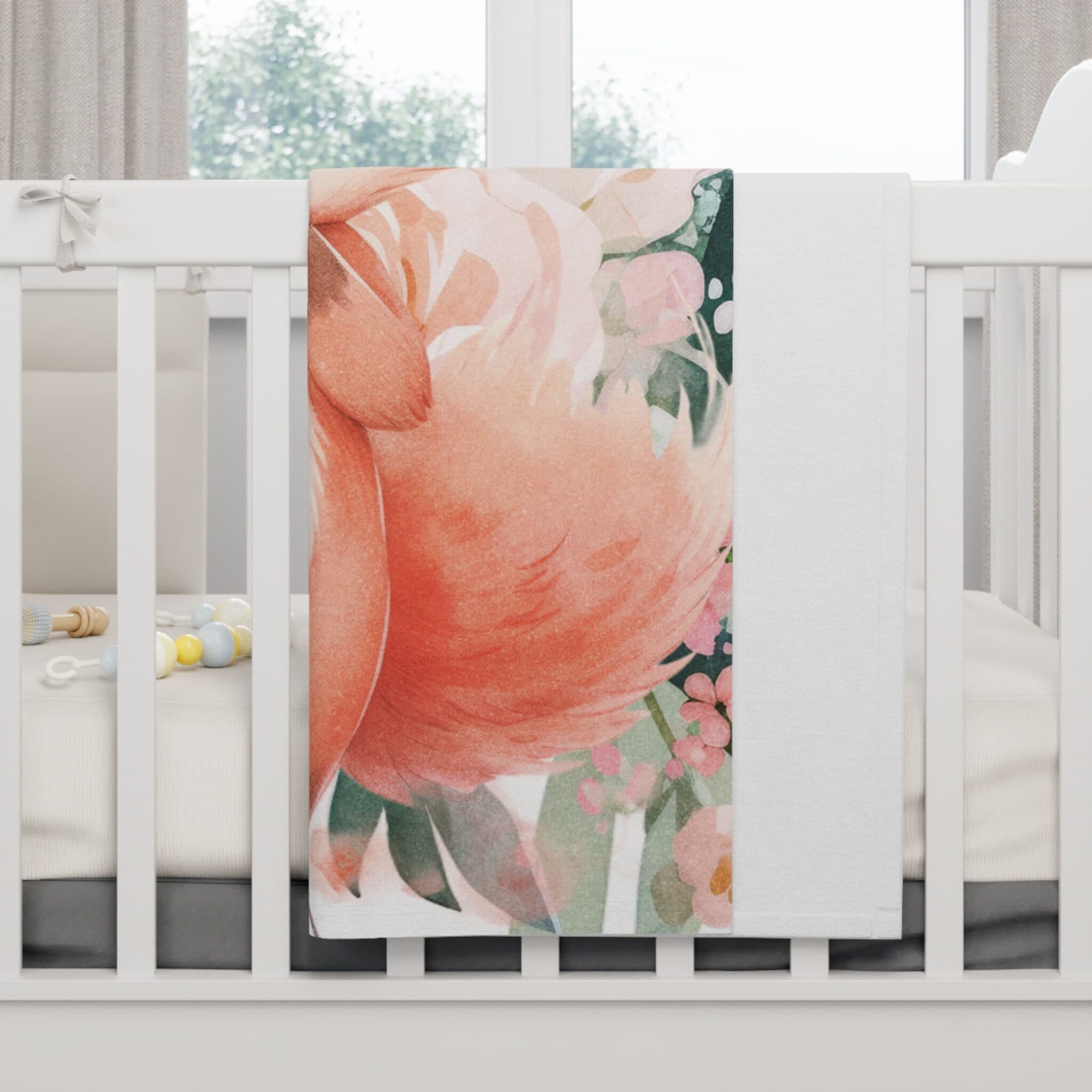 Fox Baby Blanket | Fox Swaddle | Baby Gift | Baby Blankets | Animal Print Fox Blanket, Forest Animal Nursery Decor, Soft Fleece Baby Blanket - image 4