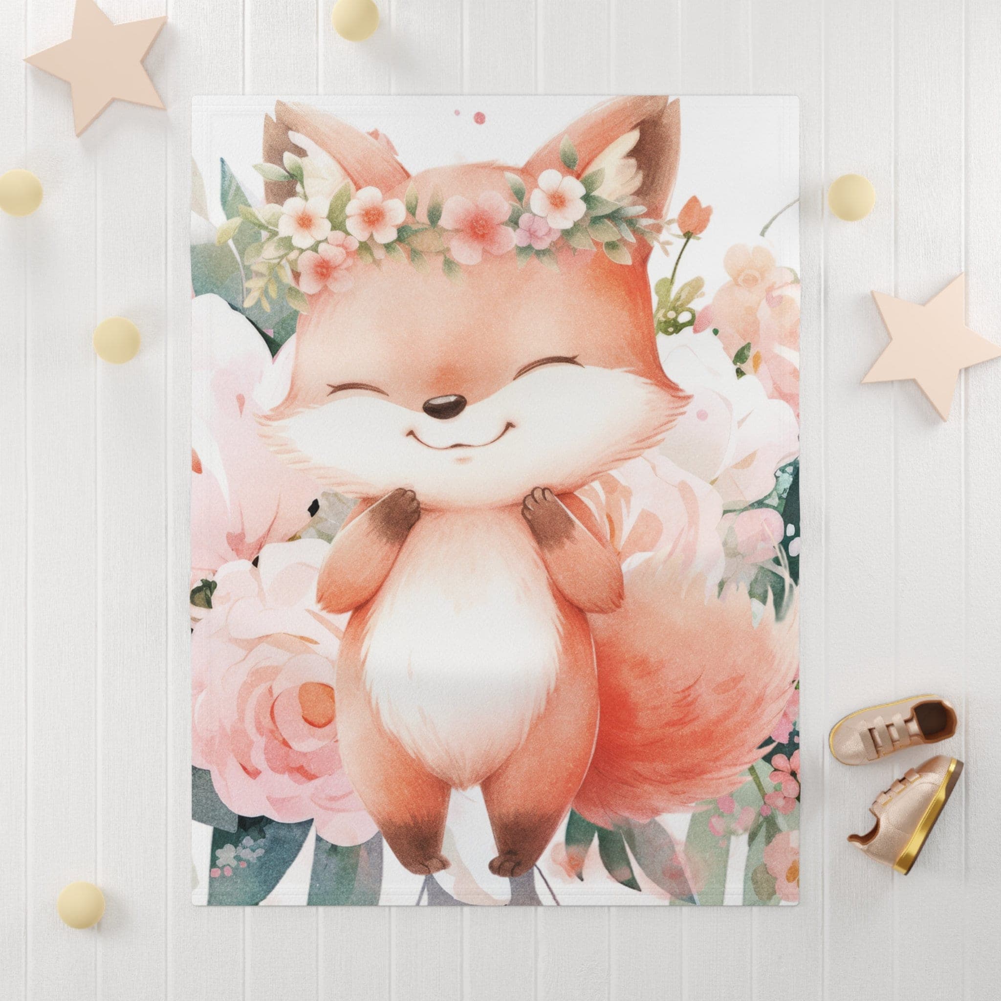 Fox Baby Blanket | Fox Swaddle | Baby Gift | Baby Blankets | Animal Print Fox Blanket, Forest Animal Nursery Decor, Soft Fleece Baby Blanket