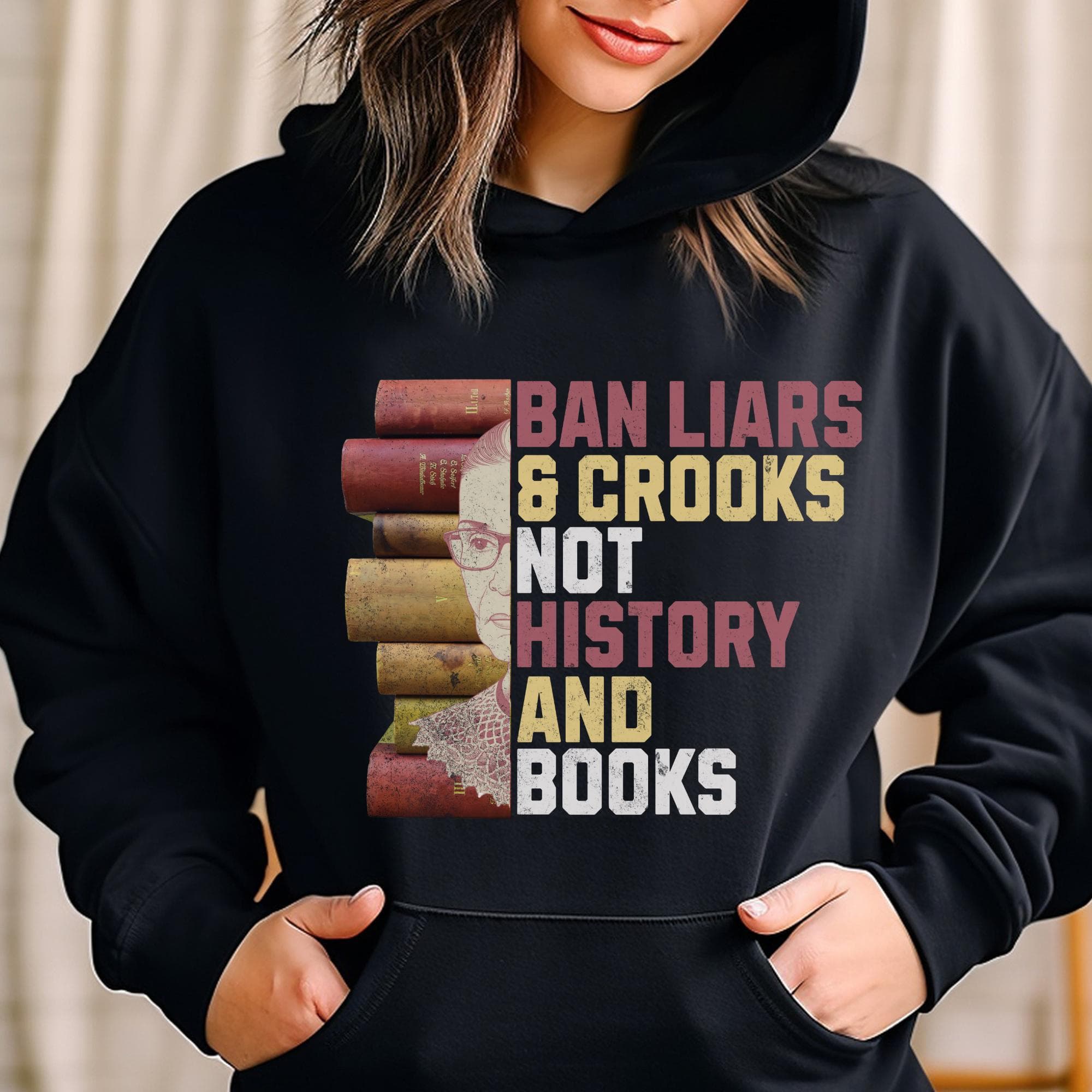 I'm With The Banned Hoodie, Banned Books Sweater, Book Lover Gift, Freedom to Read, RBG Hoodies, Social Justice Shirt, Bookish Sweatshirt - image 4